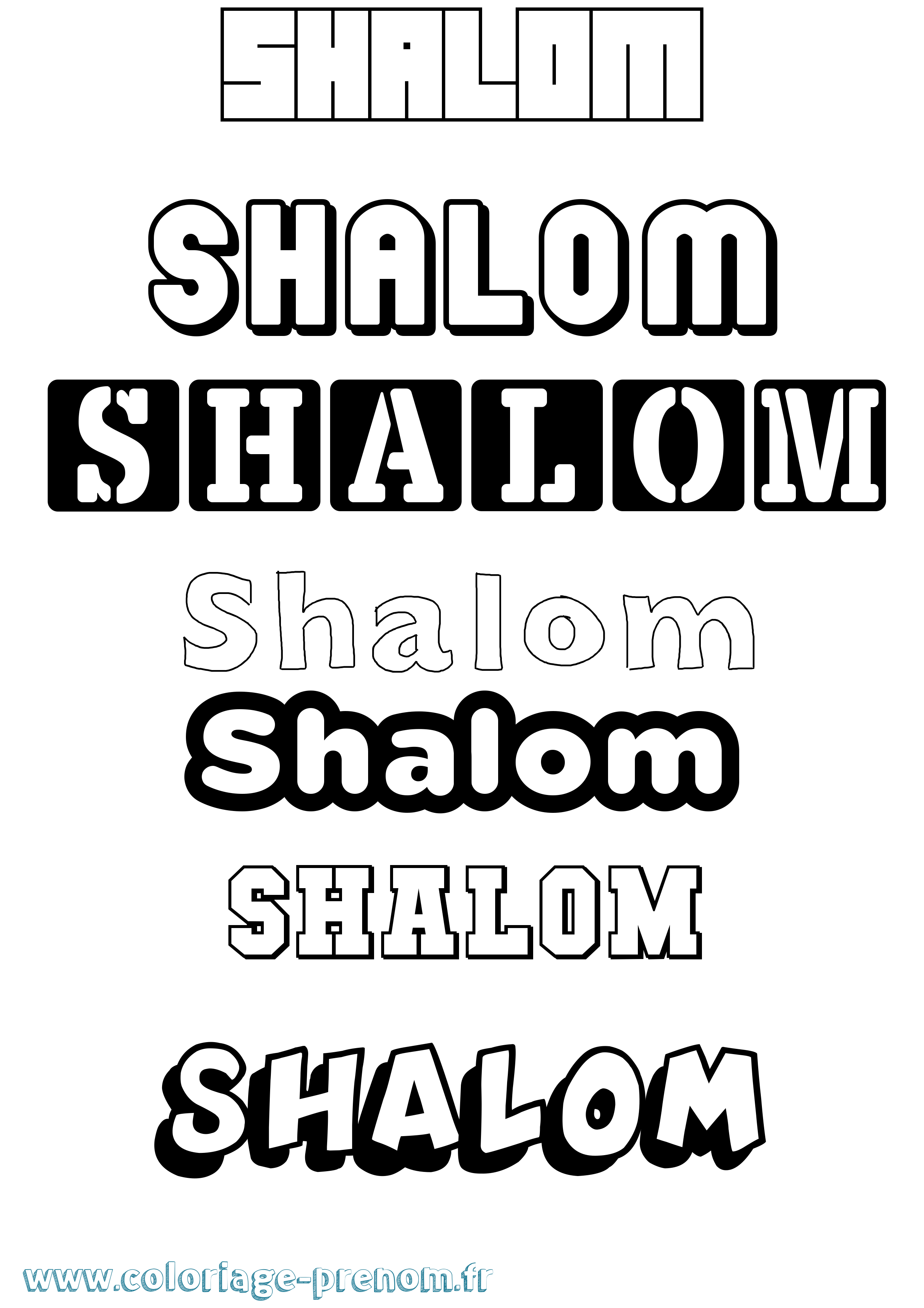 Coloriage Shalom Simple Coloriage prénom Shalom Simple