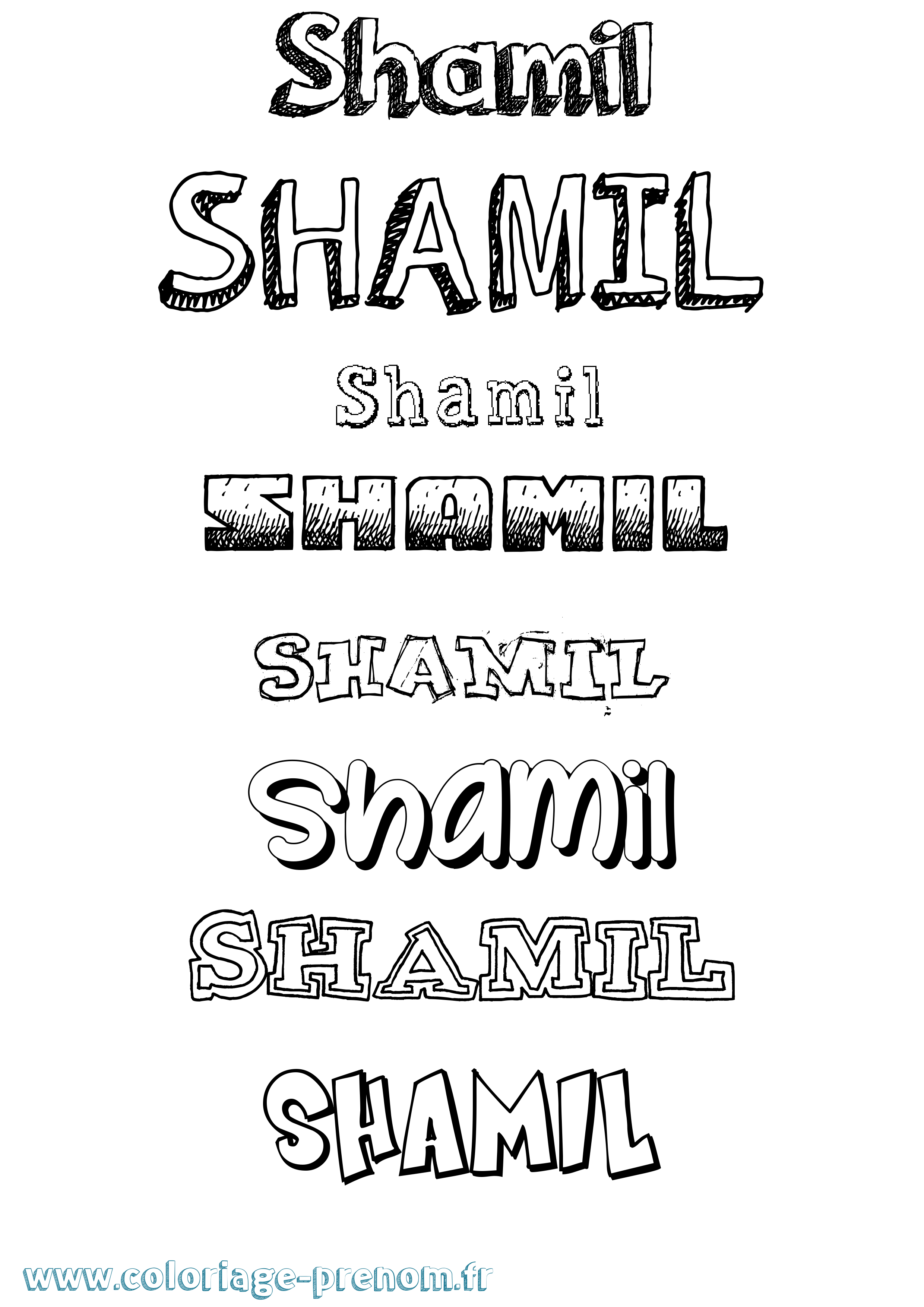 Coloriage Shamil Dessiné Coloriage prénom Shamil Dessiné