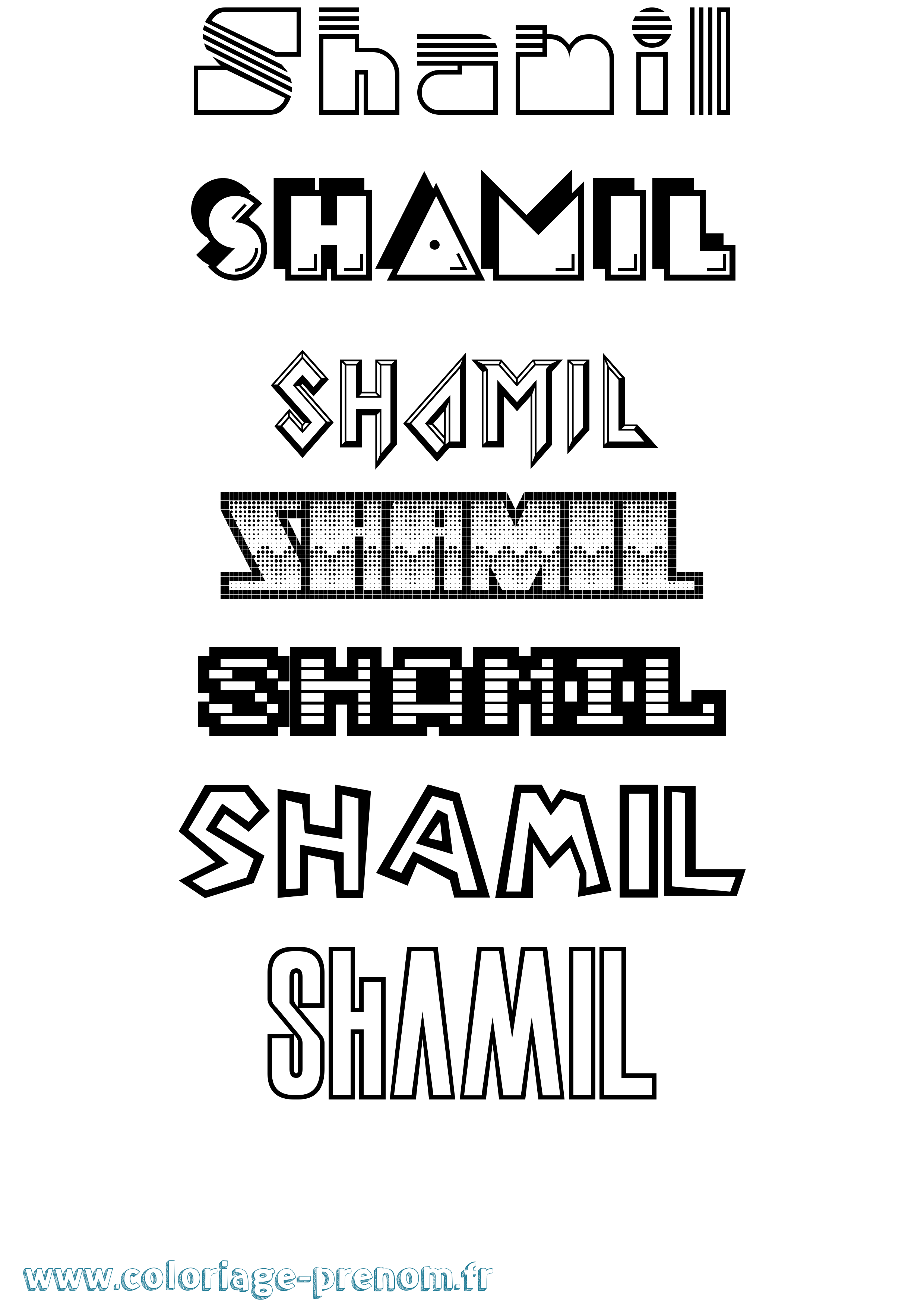 Coloriage Shamil Jeux Vidéos Coloriage prénom Shamil Jeux Vidéos