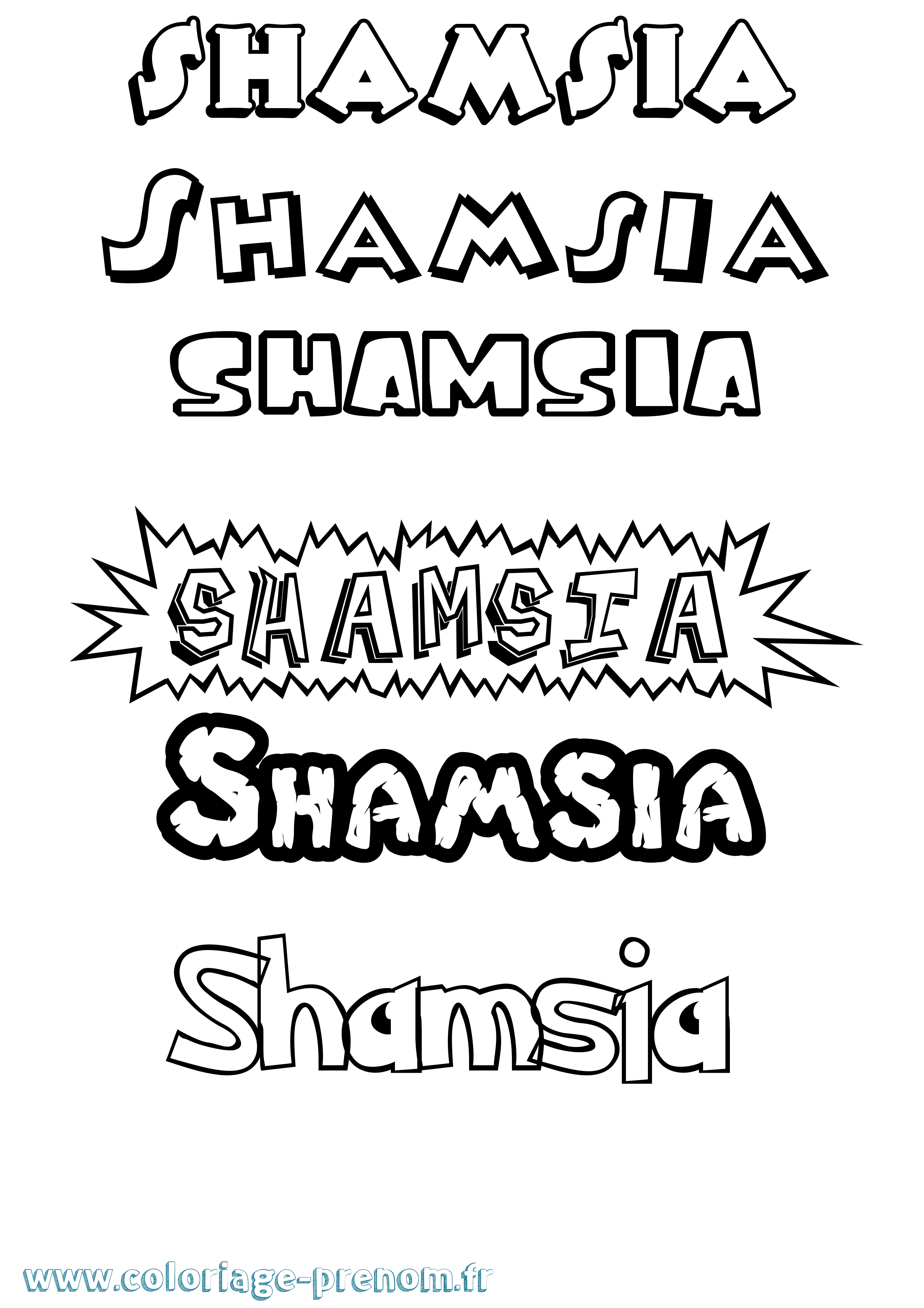 Coloriage Shamsia Dessin Animé Coloriage prénom Shamsia Dessin Animé