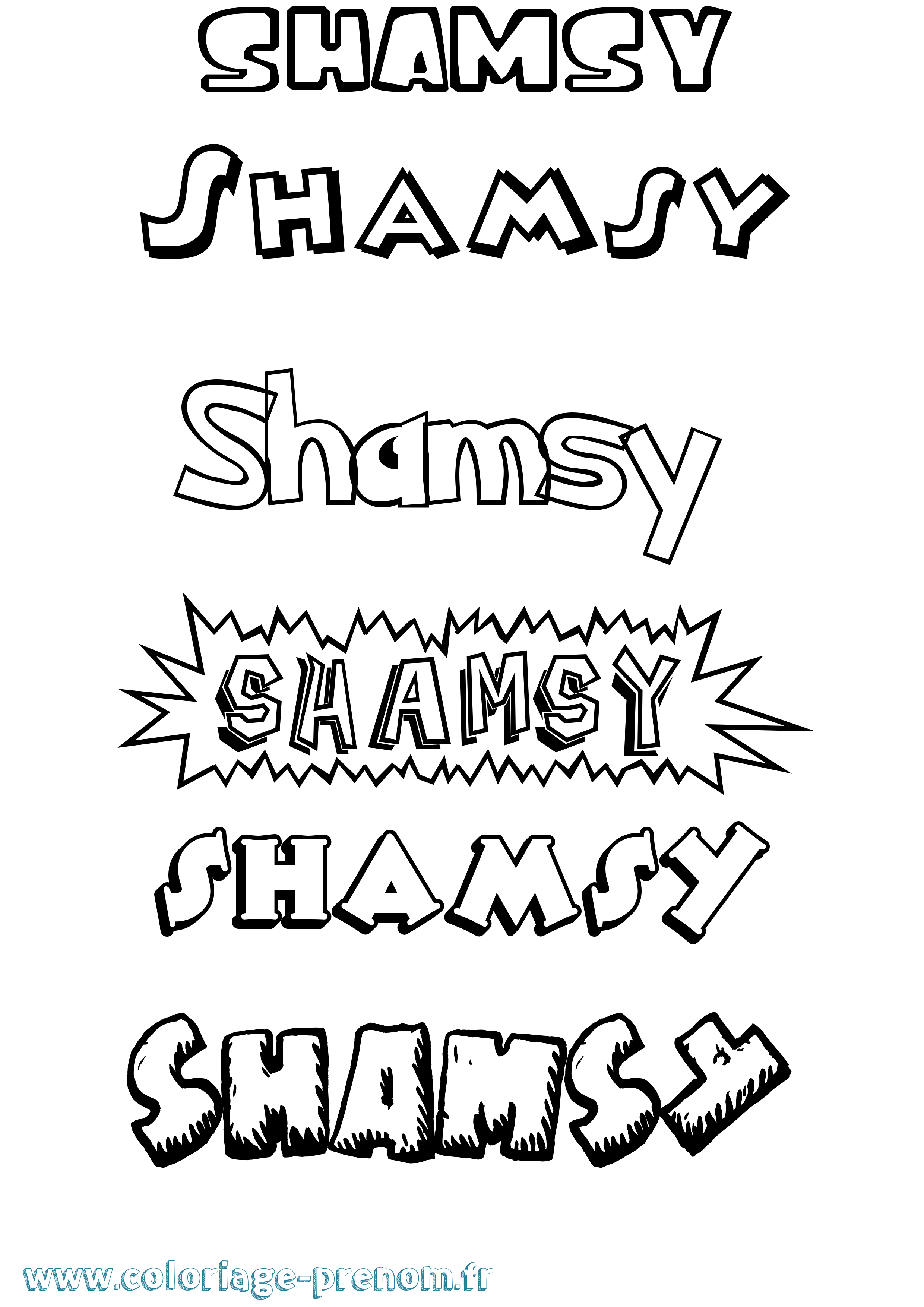 Coloriage Shamsy Dessin Animé Coloriage prénom Shamsy Dessin Animé