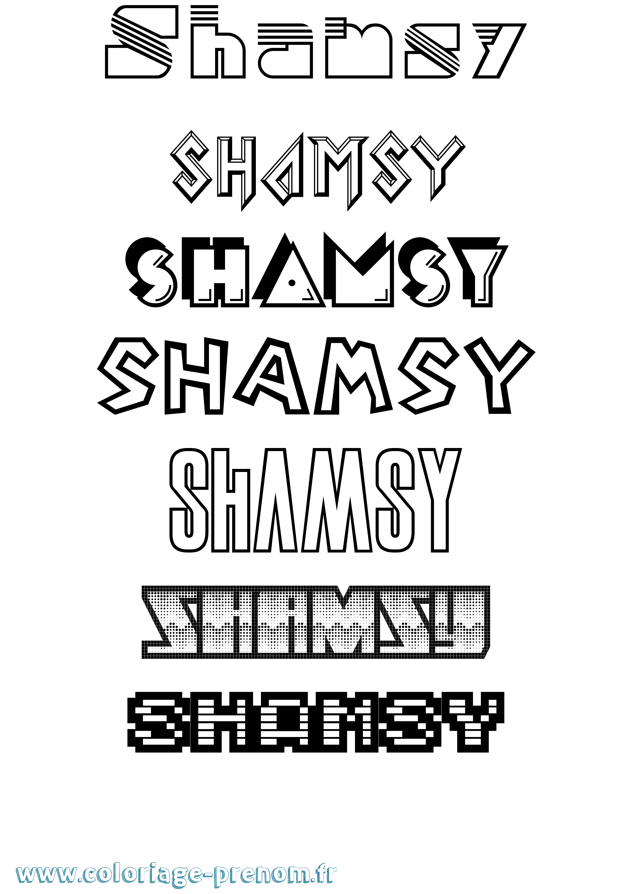 Coloriage Shamsy Jeux Vidéos Coloriage prénom Shamsy Jeux Vidéos