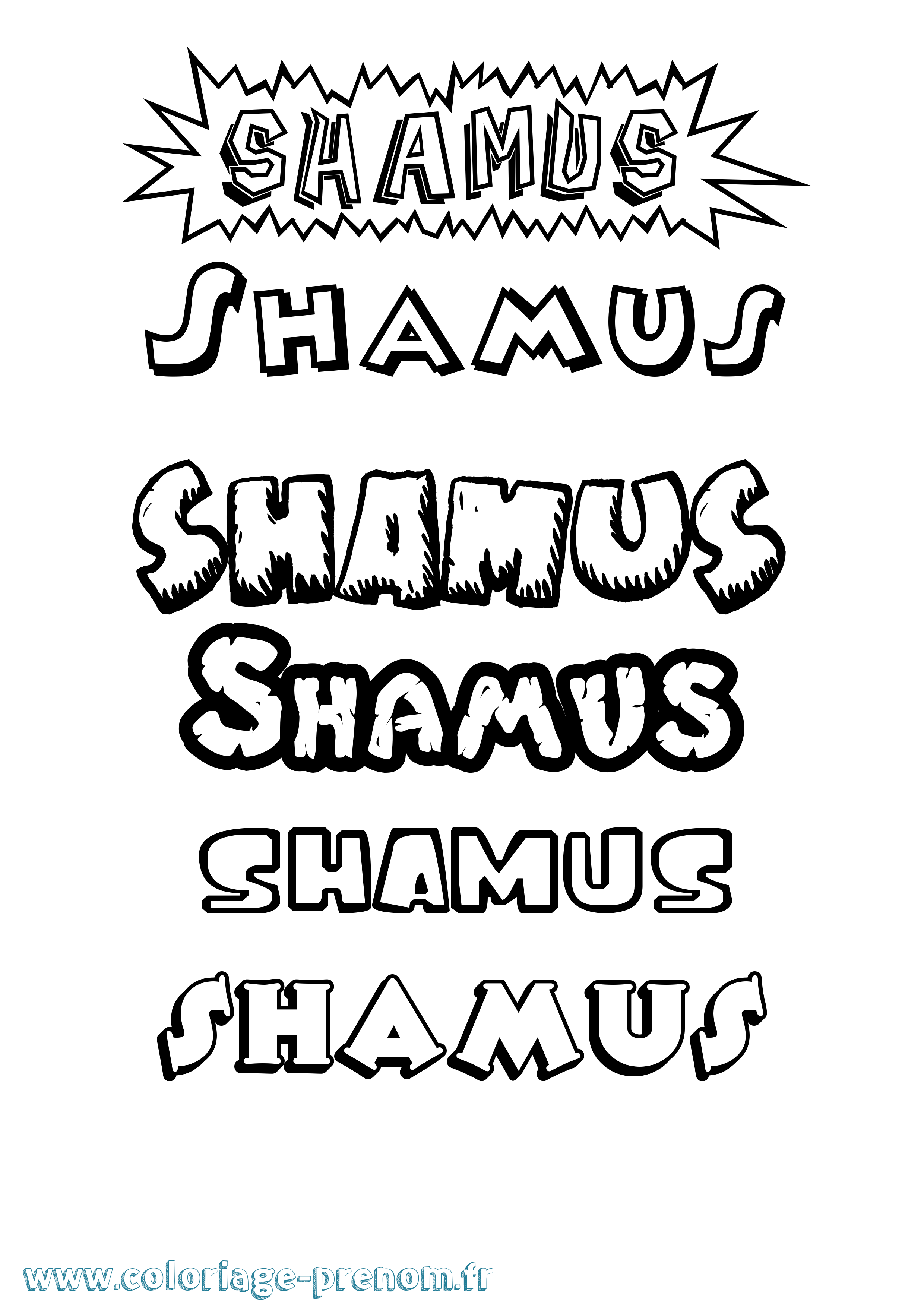 Coloriage Shamus Dessin Animé Coloriage prénom Shamus Dessin Animé