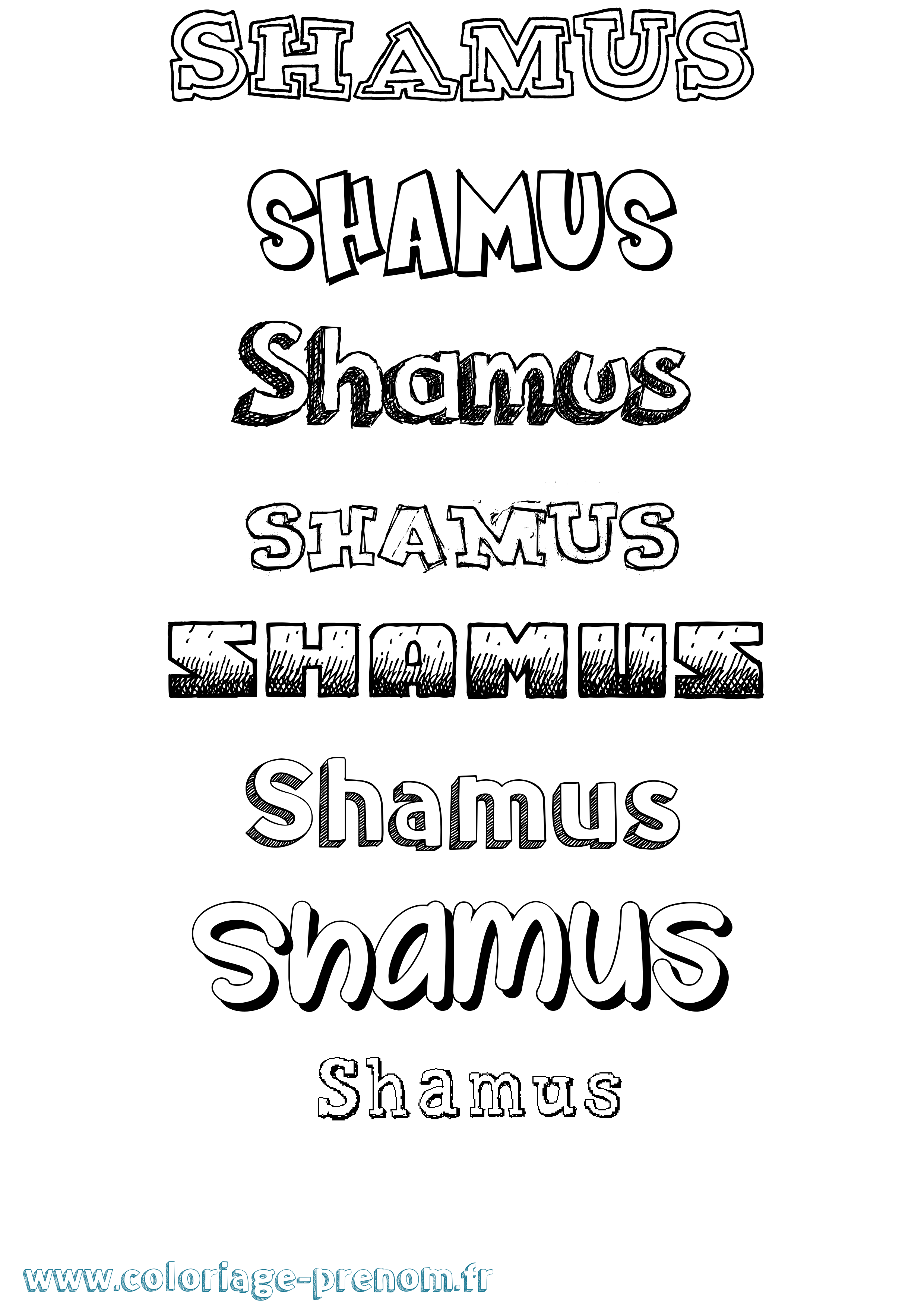 Coloriage Shamus Dessiné Coloriage prénom Shamus Dessiné