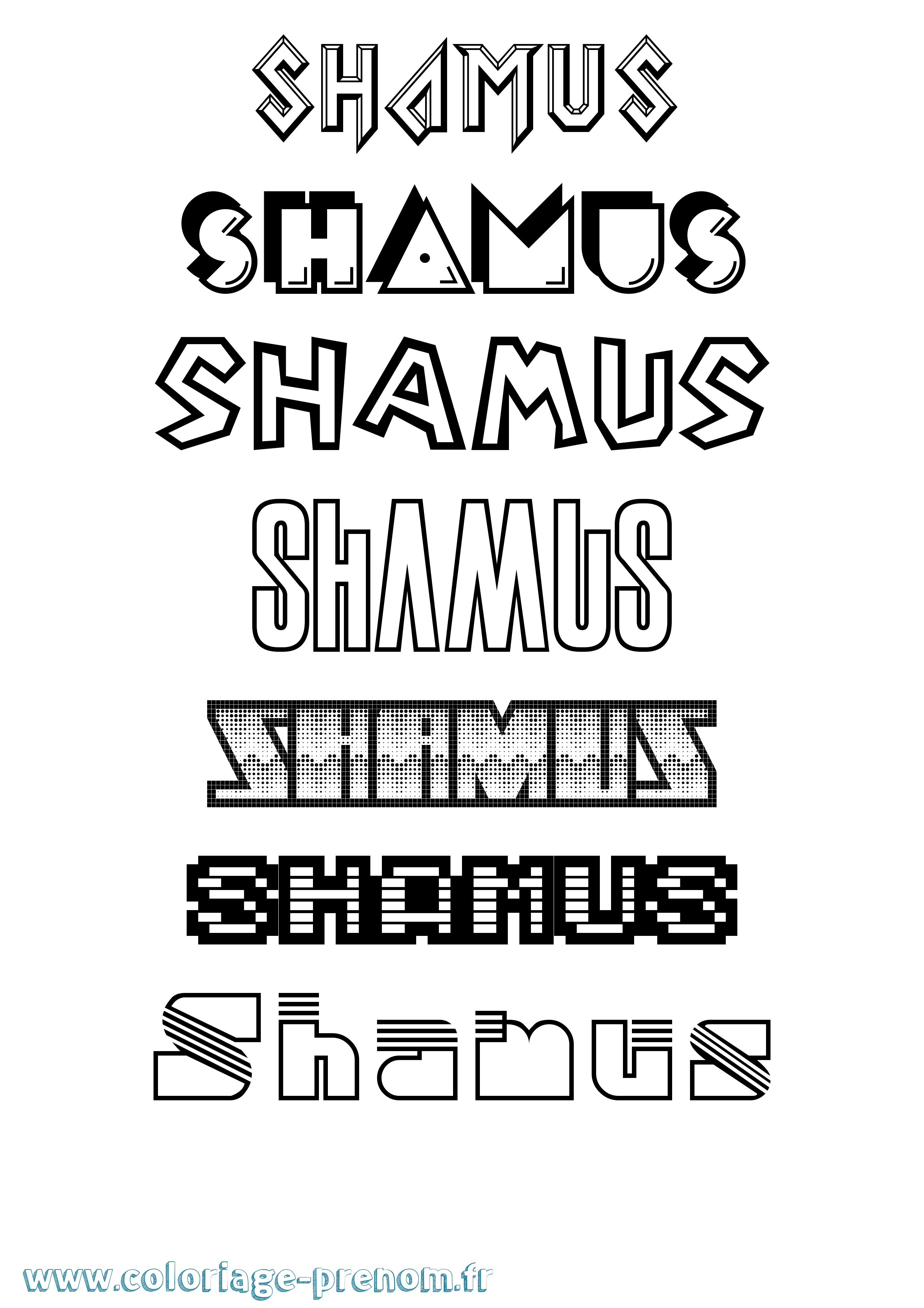 Coloriage Shamus Jeux Vidéos Coloriage prénom Shamus Jeux Vidéos