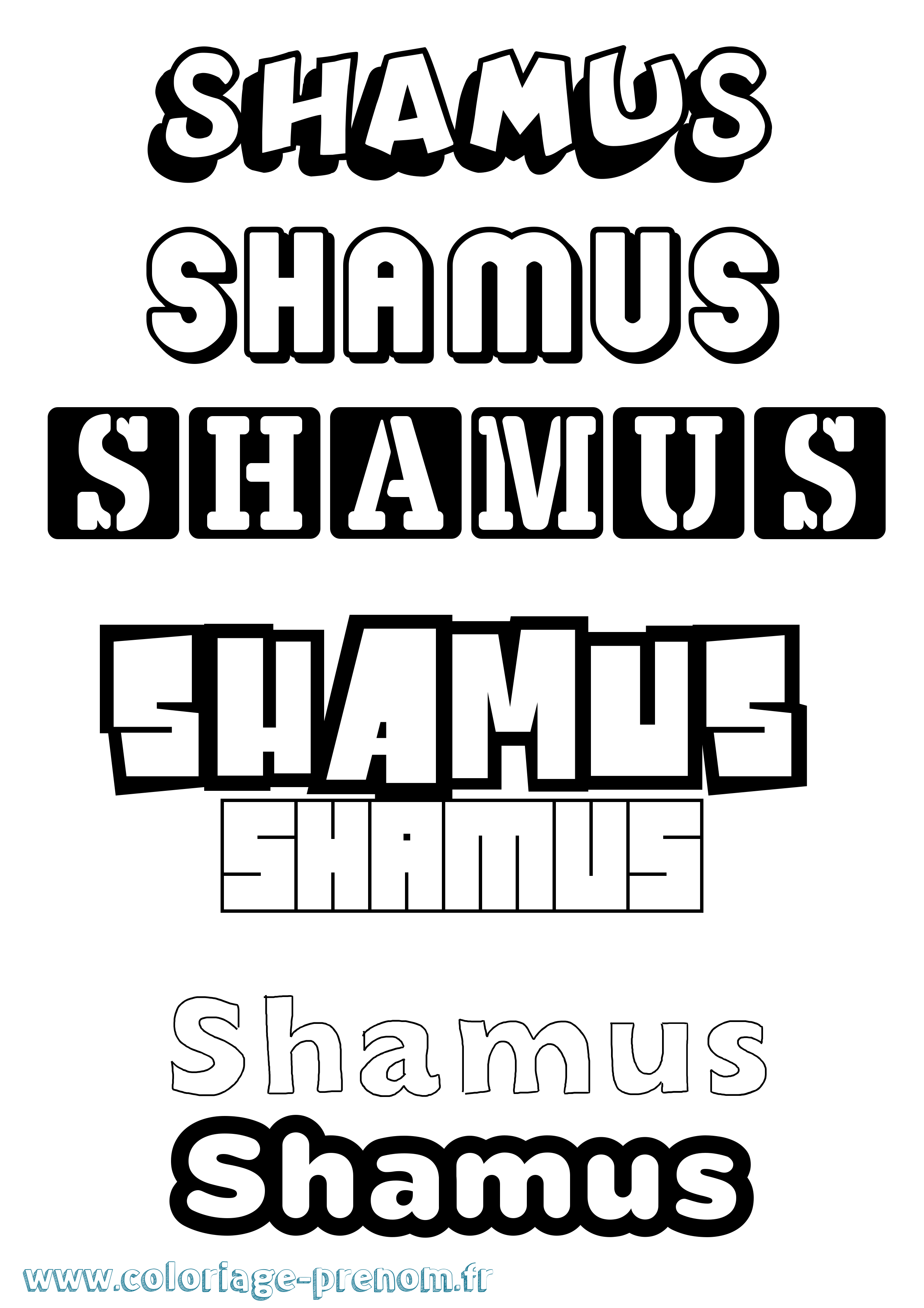 Coloriage Shamus Simple Coloriage prénom Shamus Simple