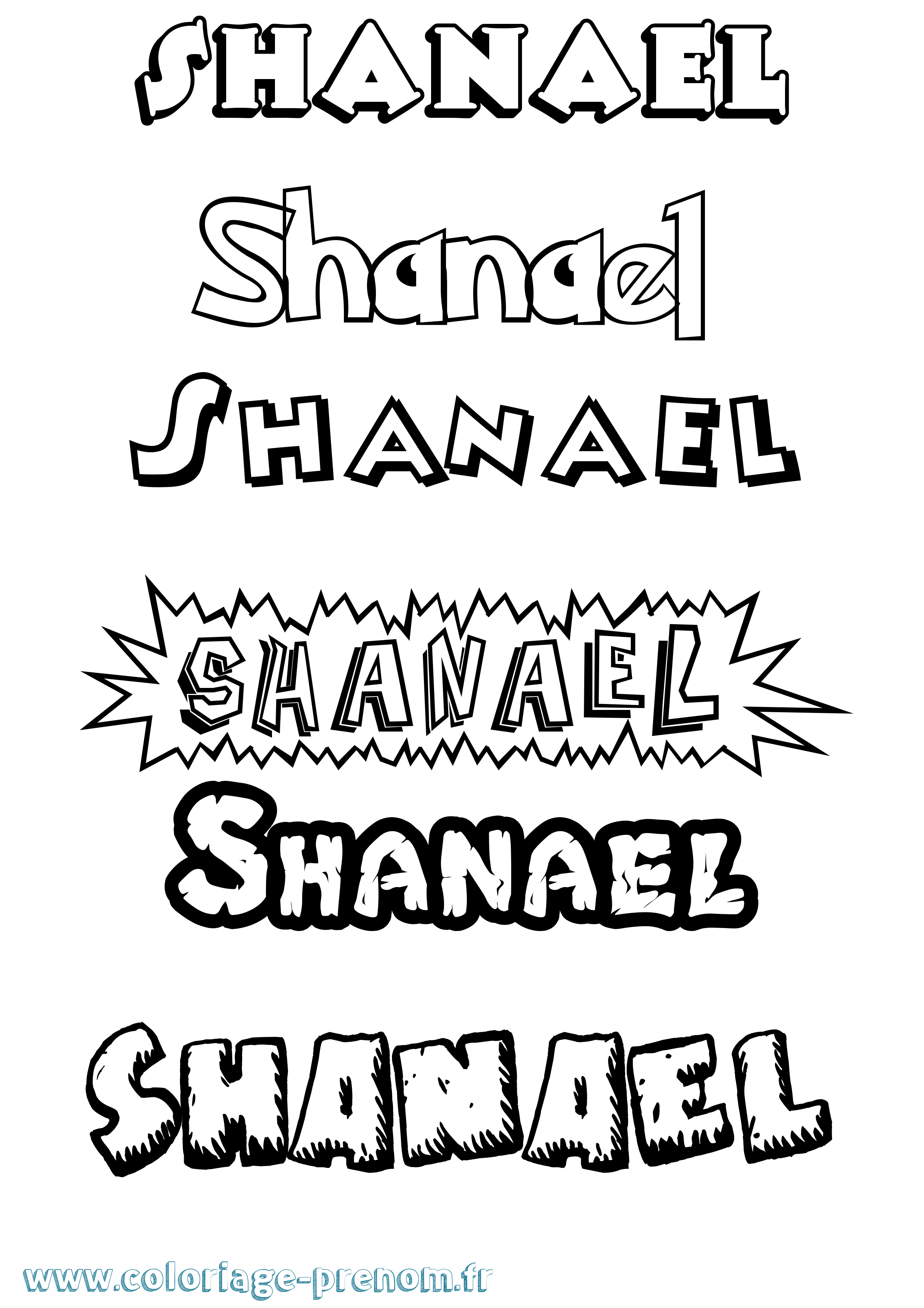 Coloriage Shanael Dessin Animé Coloriage prénom Shanael Dessin Animé