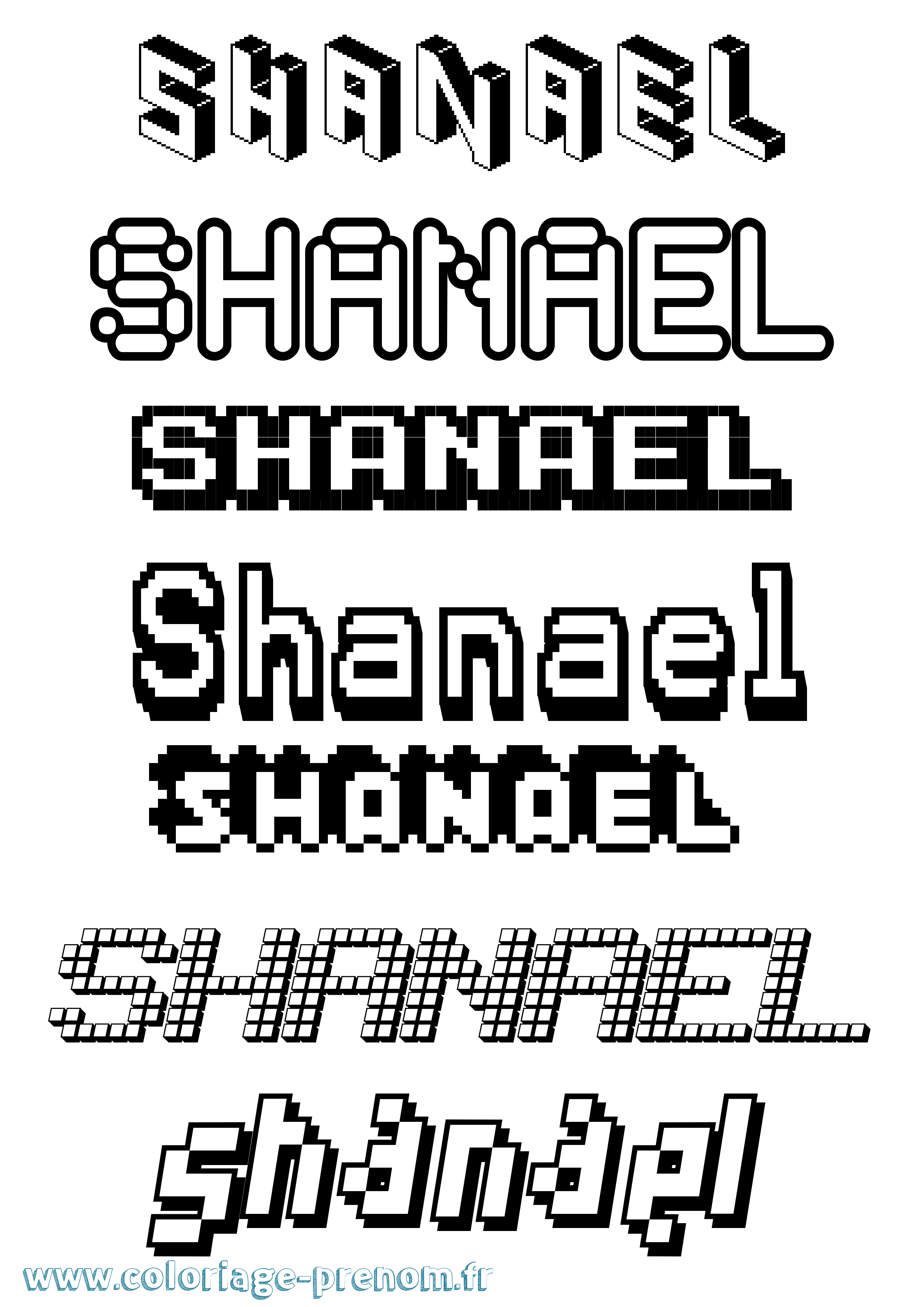 Coloriage Shanael Pixel Coloriage prénom Shanael Pixel