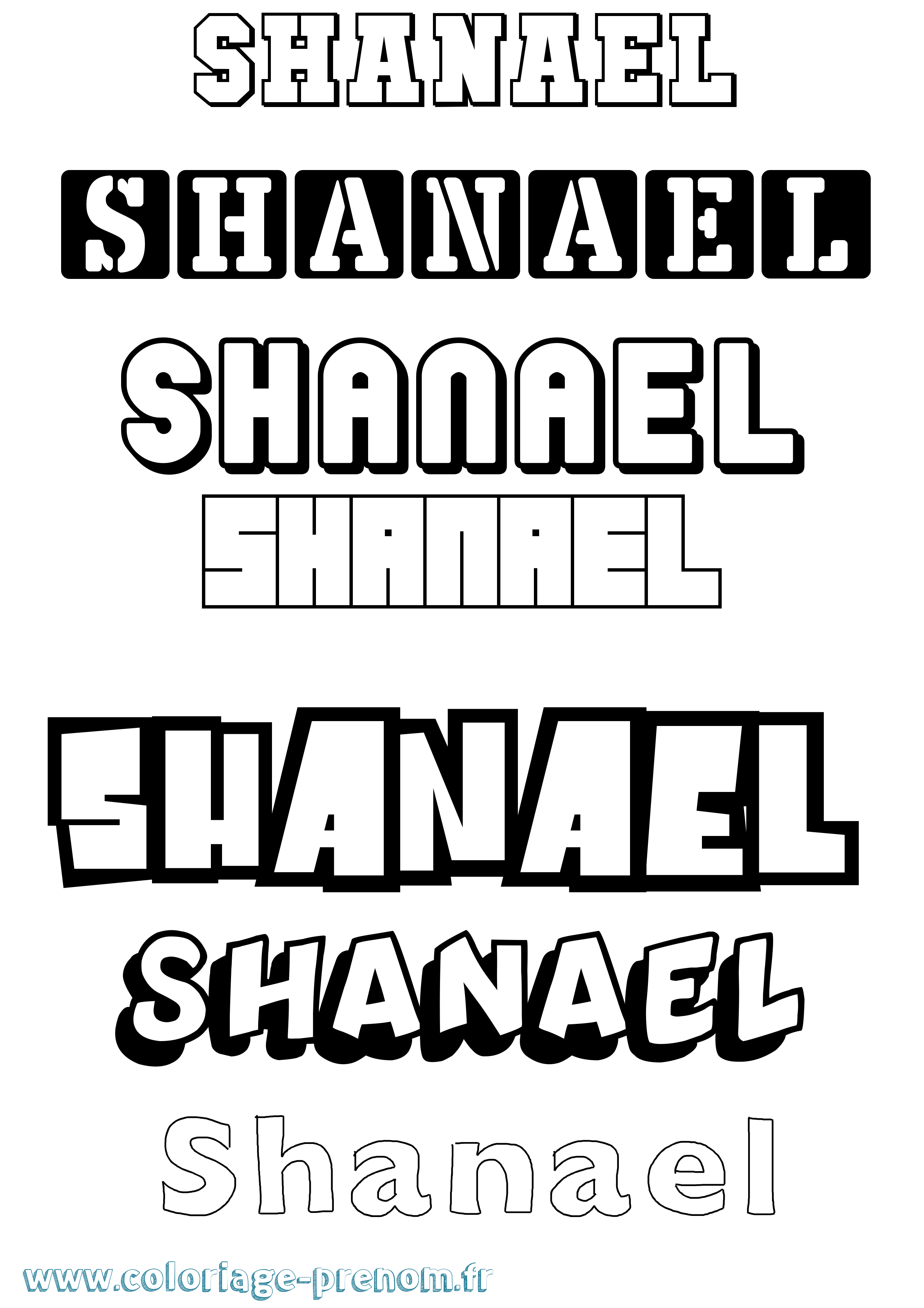 Coloriage Shanael Simple Coloriage prénom Shanael Simple