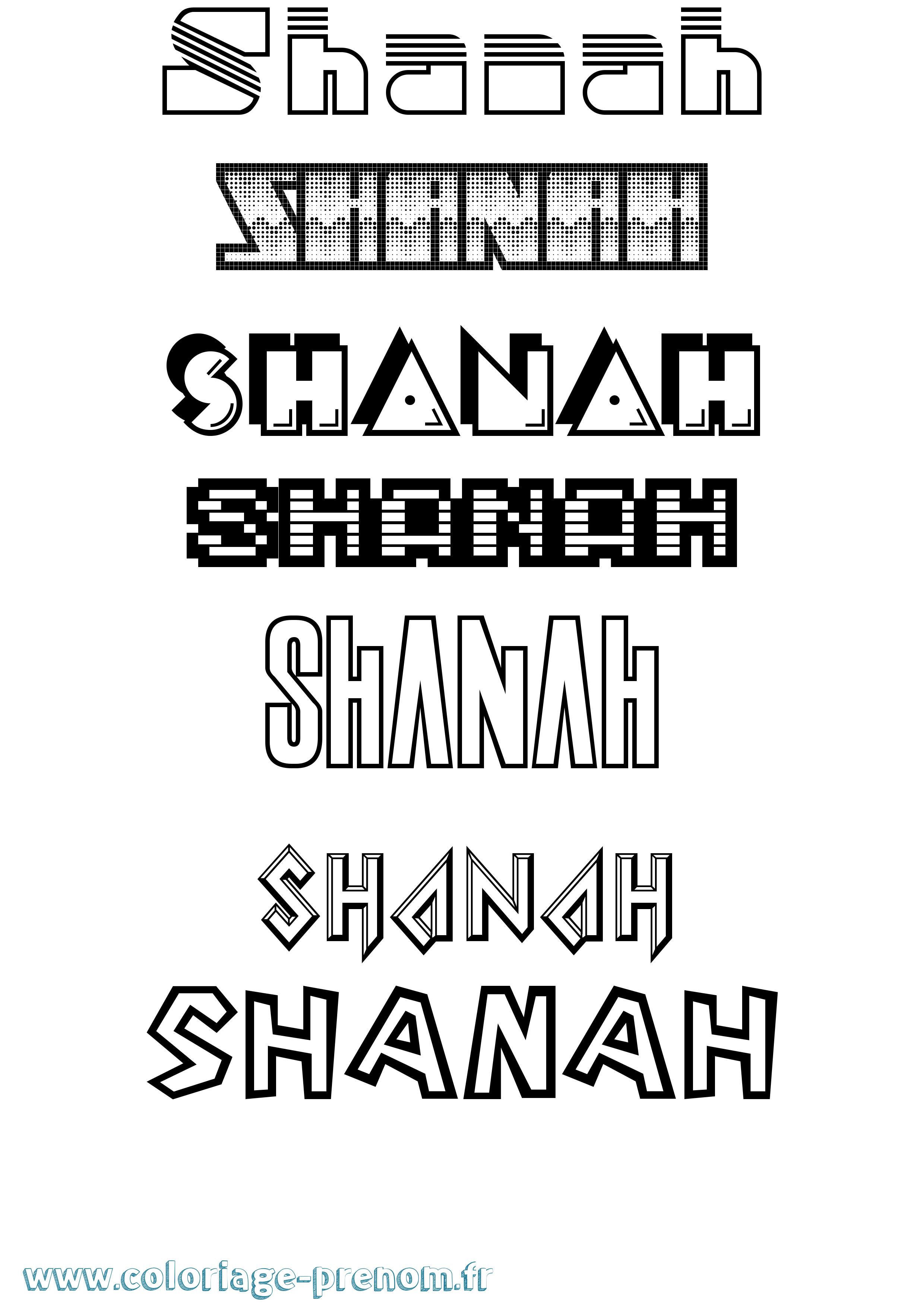 Coloriage Shanah Jeux Vidéos Coloriage prénom Shanah Jeux Vidéos