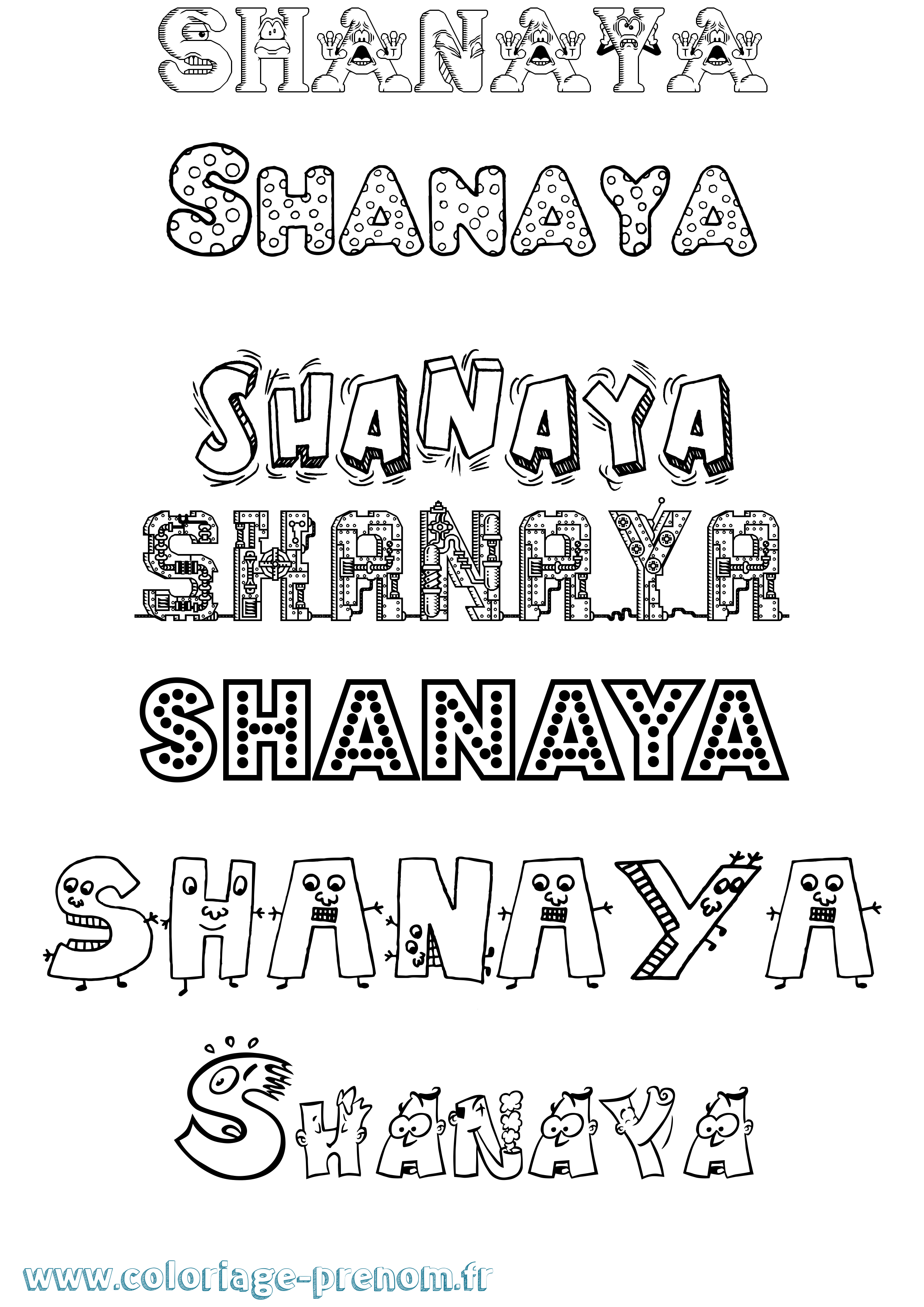 Coloriage Shanaya Fun Coloriage prénom Shanaya Fun