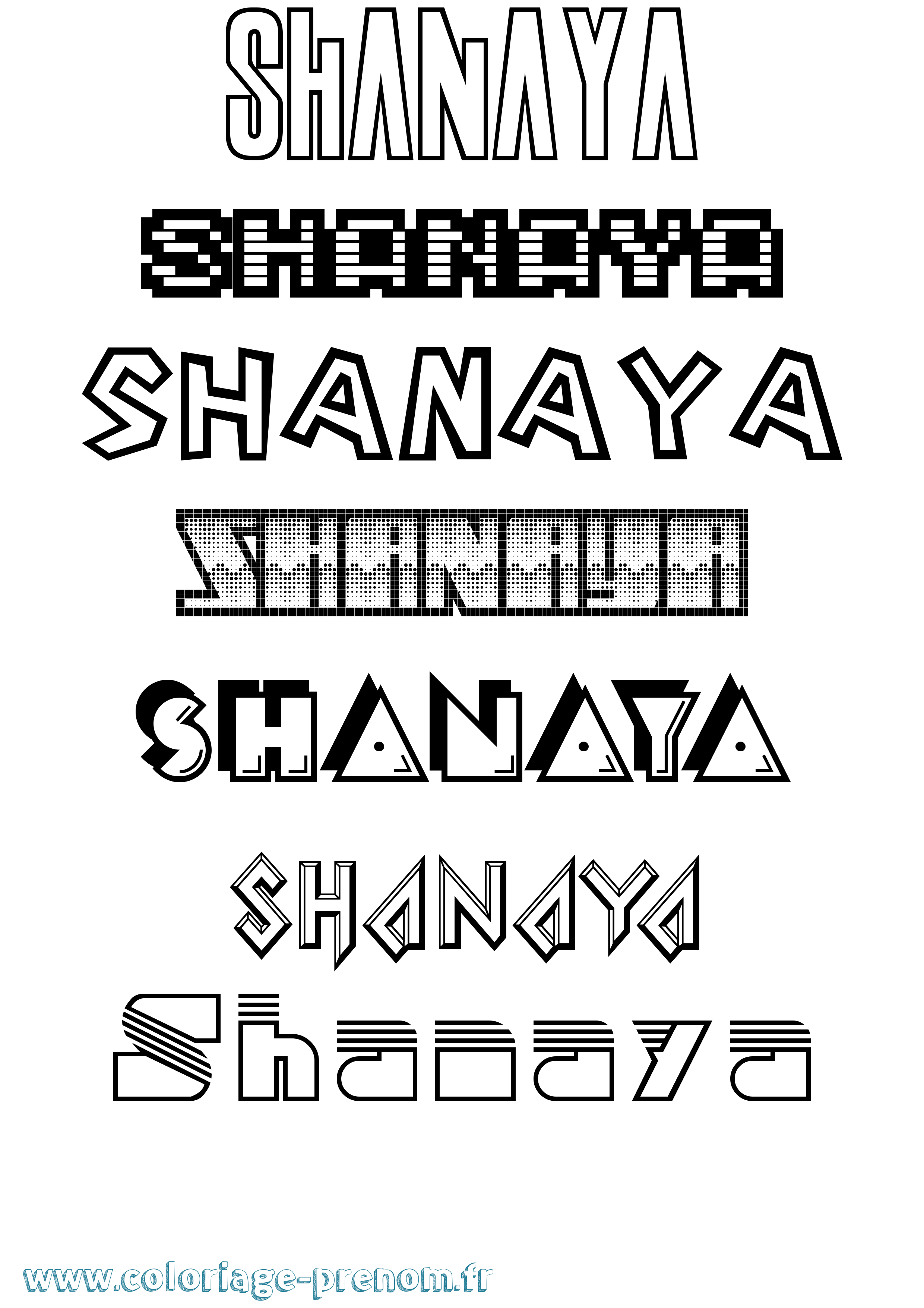 Coloriage Shanaya Jeux Vidéos Coloriage prénom Shanaya Jeux Vidéos