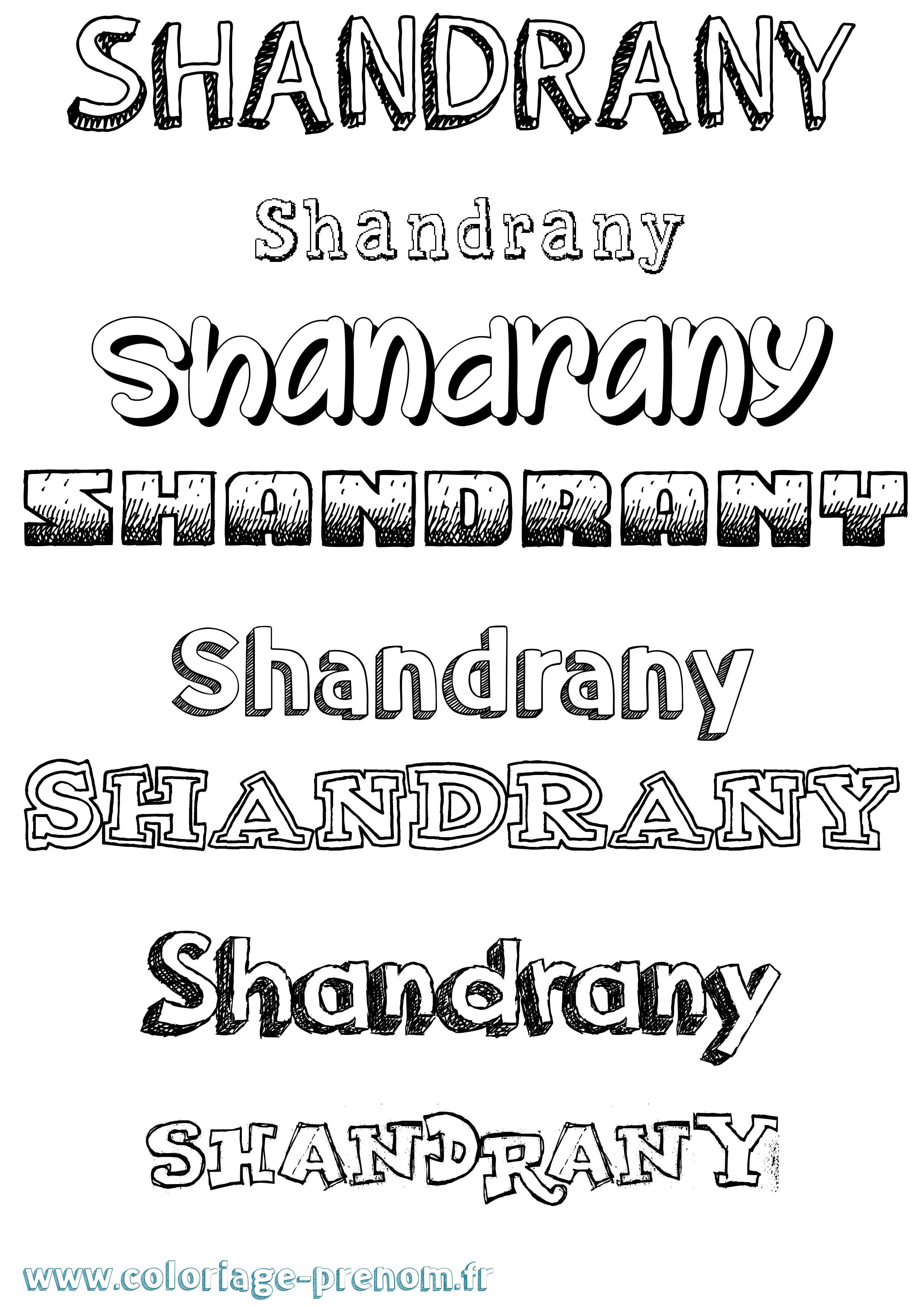 Coloriage Shandrany Dessiné Coloriage prénom Shandrany Dessiné
