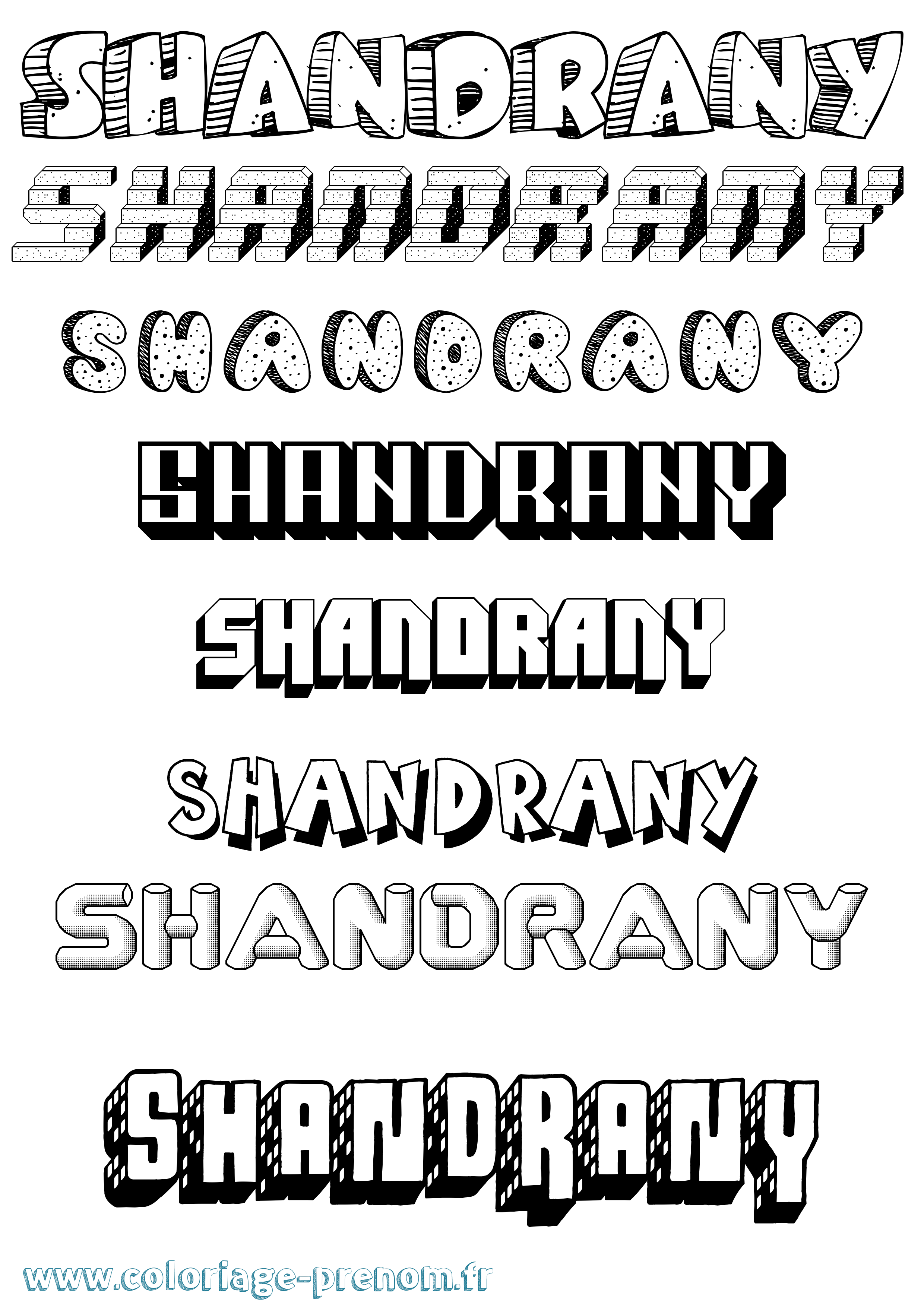 Coloriage Shandrany Effet 3D Coloriage prénom Shandrany Effet 3D