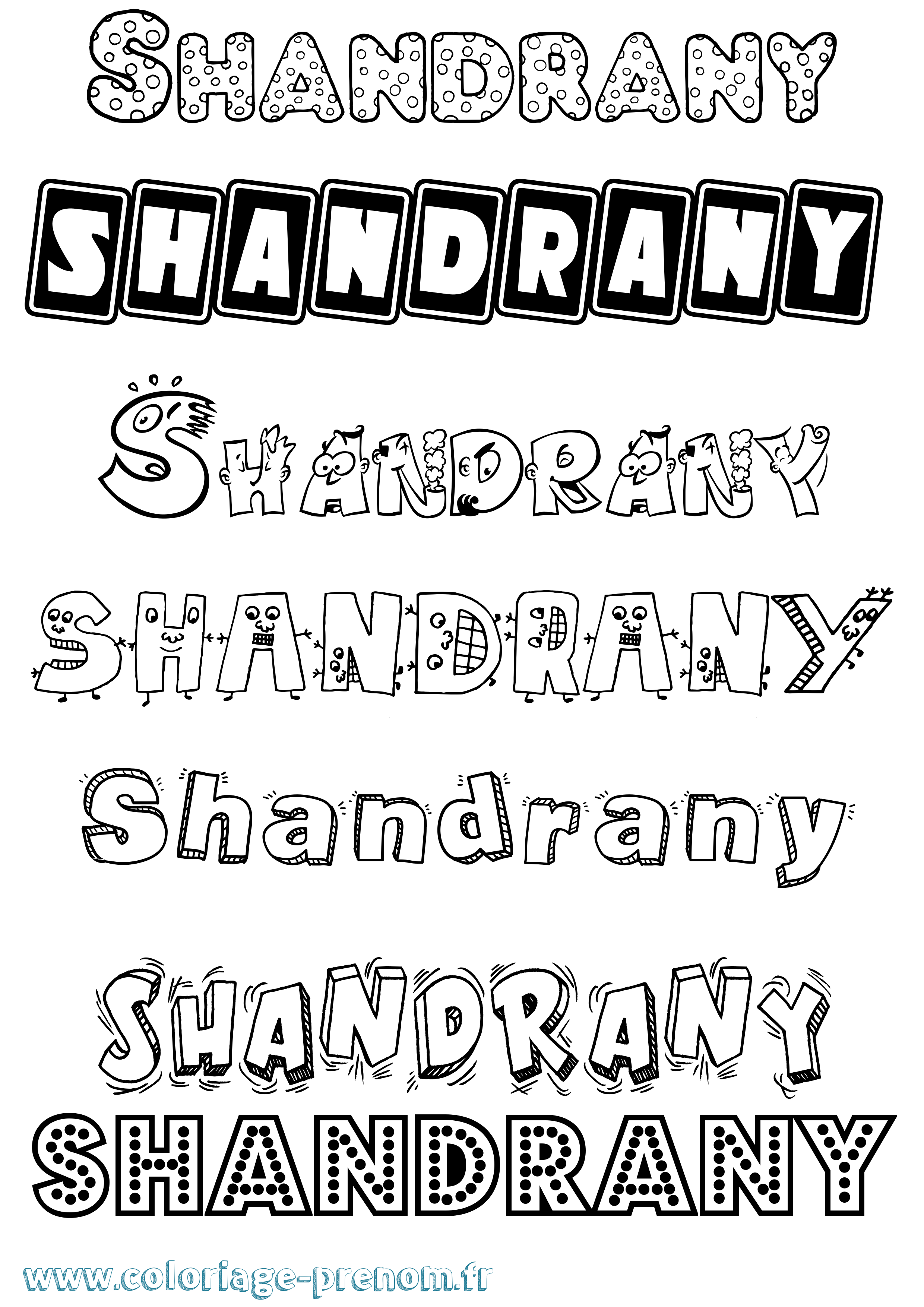 Coloriage Shandrany Fun Coloriage prénom Shandrany Fun