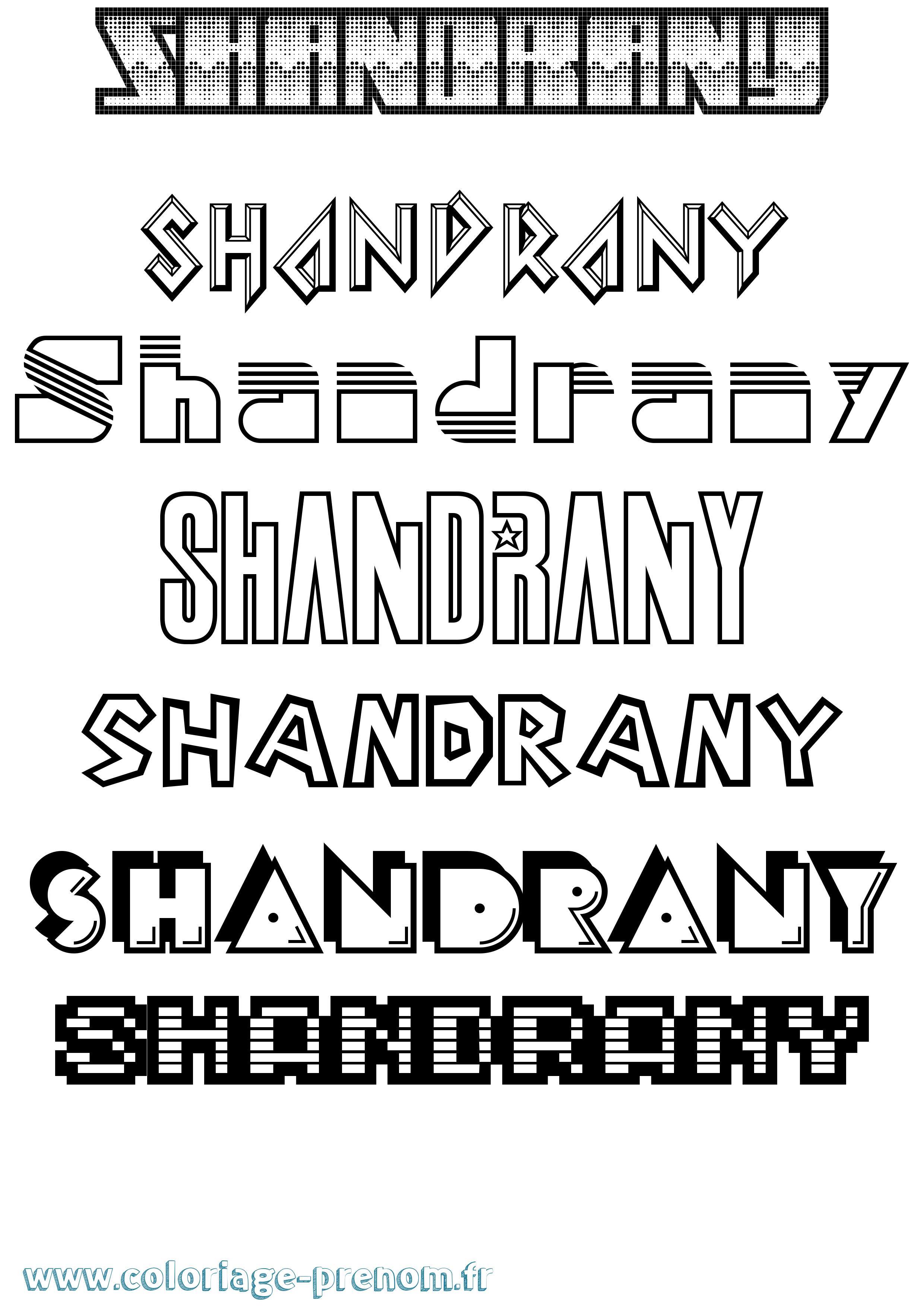 Coloriage Shandrany Jeux Vidéos Coloriage prénom Shandrany Jeux Vidéos