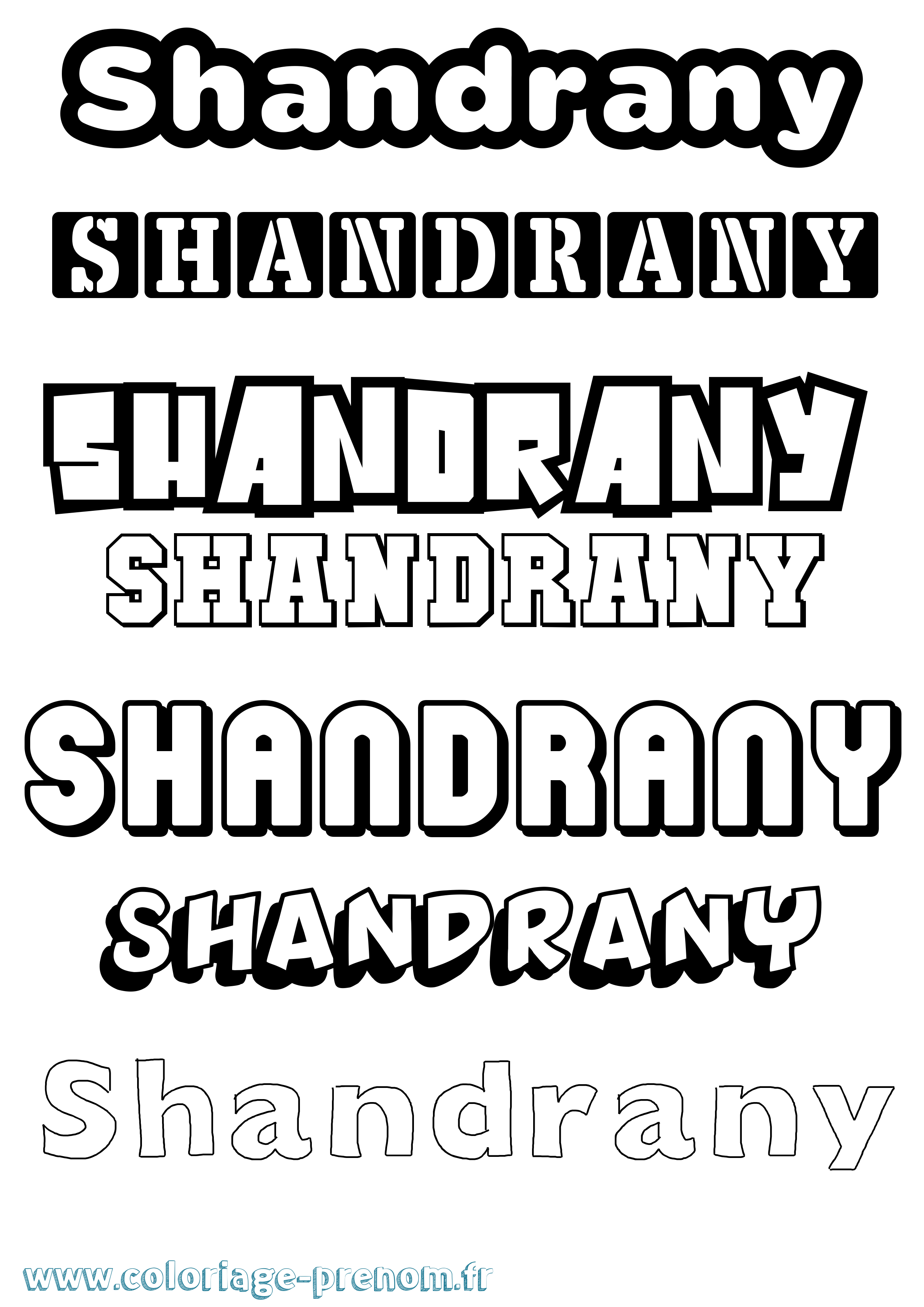 Coloriage Shandrany Simple Coloriage prénom Shandrany Simple