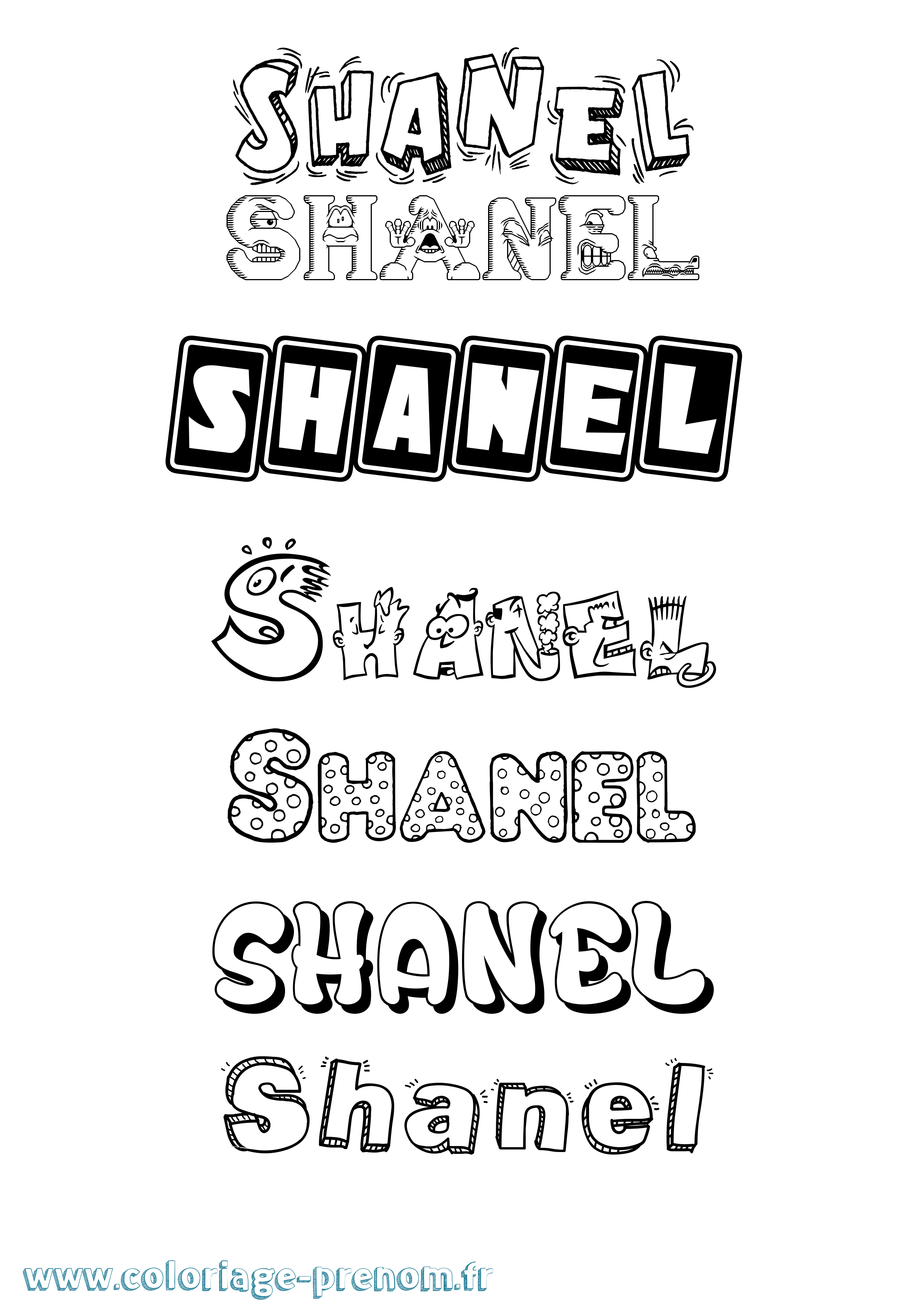 Coloriage Shanel Fun Coloriage prénom Shanel Fun