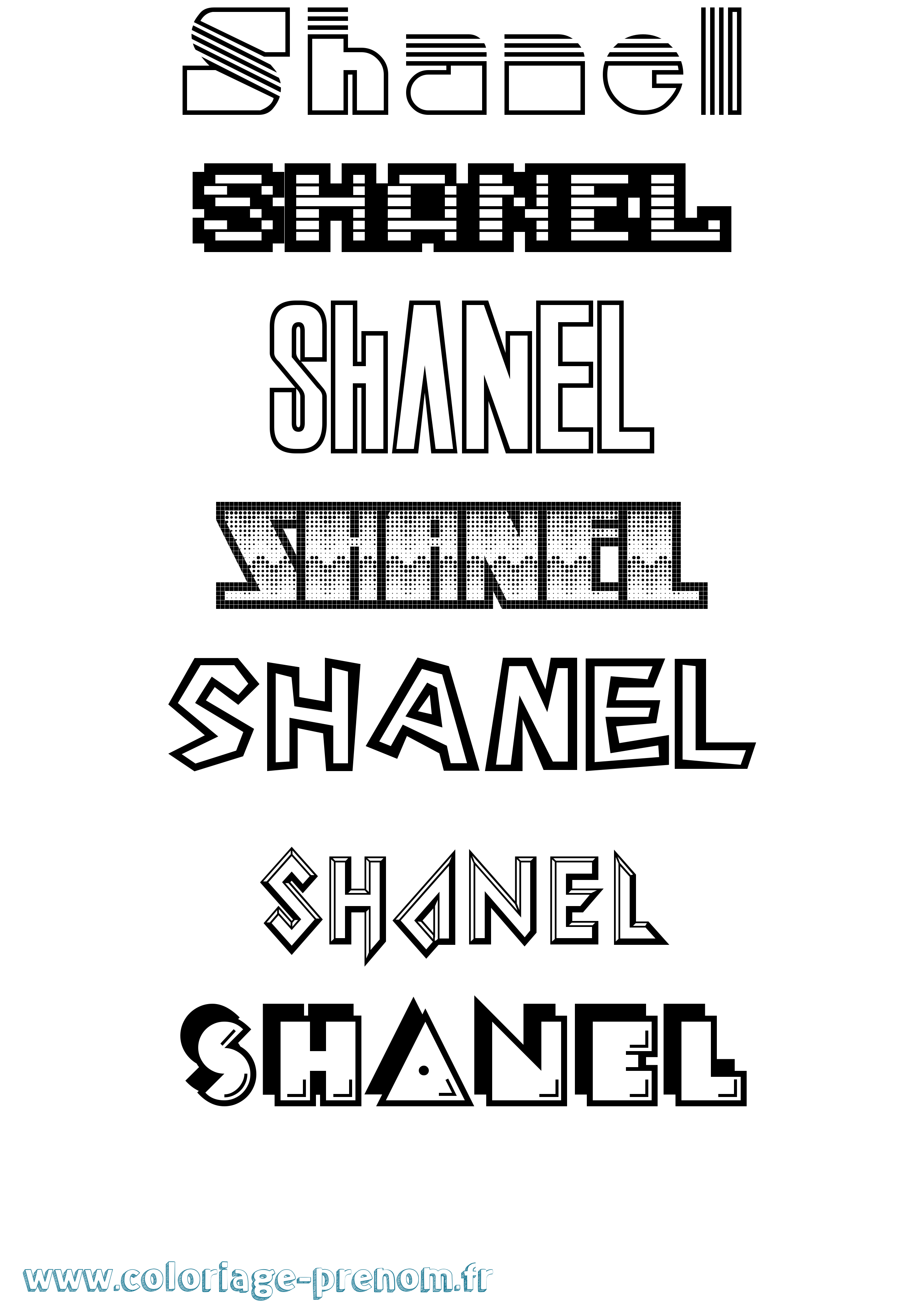 Coloriage Shanel Jeux Vidéos Coloriage prénom Shanel Jeux Vidéos