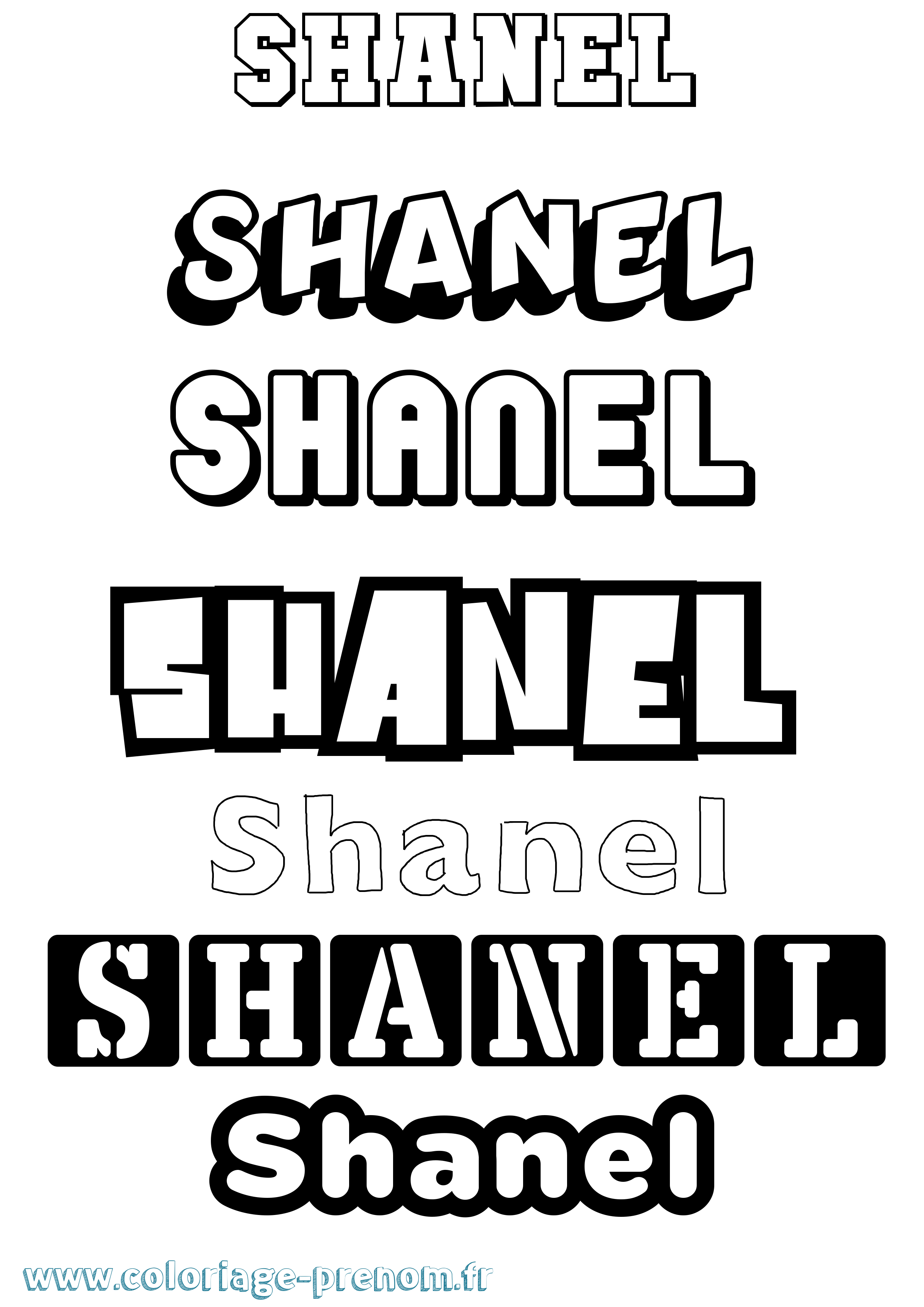 Coloriage Shanel Simple Coloriage prénom Shanel Simple