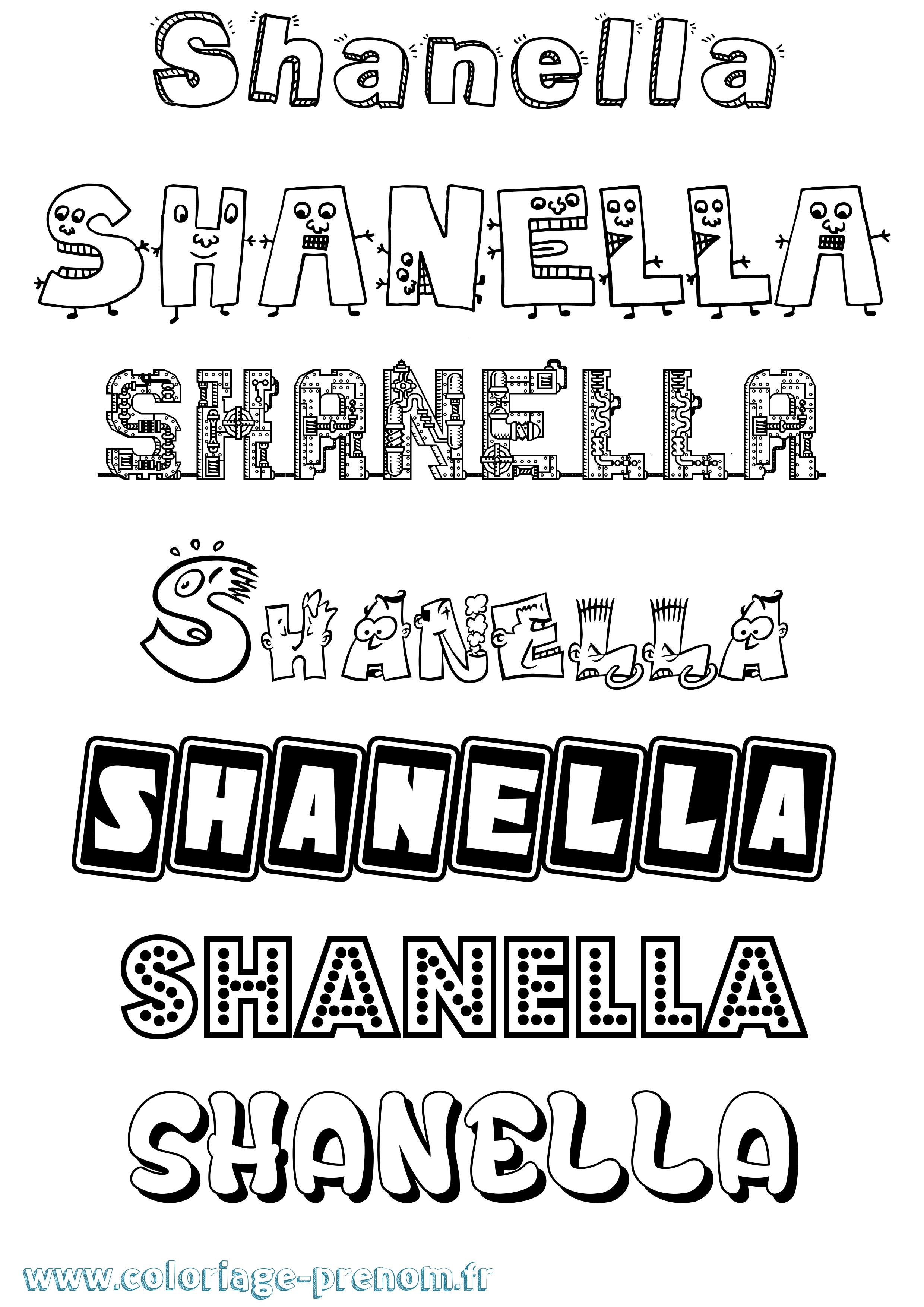Coloriage Shanella Fun Coloriage prénom Shanella Fun