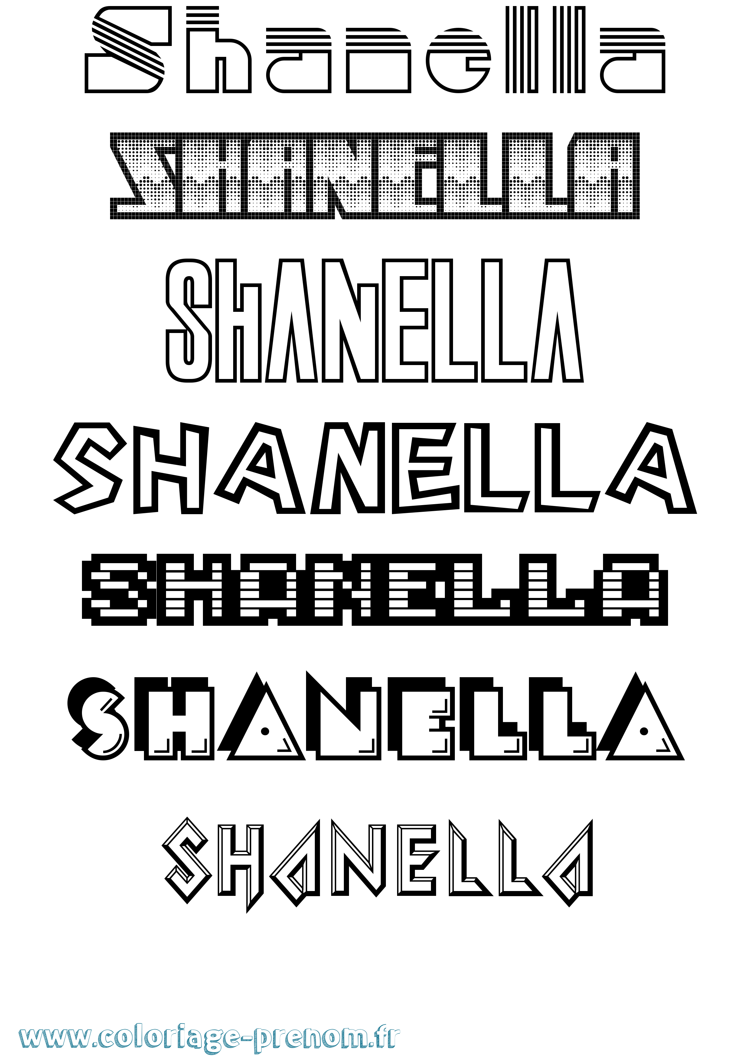 Coloriage Shanella Jeux Vidéos Coloriage prénom Shanella Jeux Vidéos