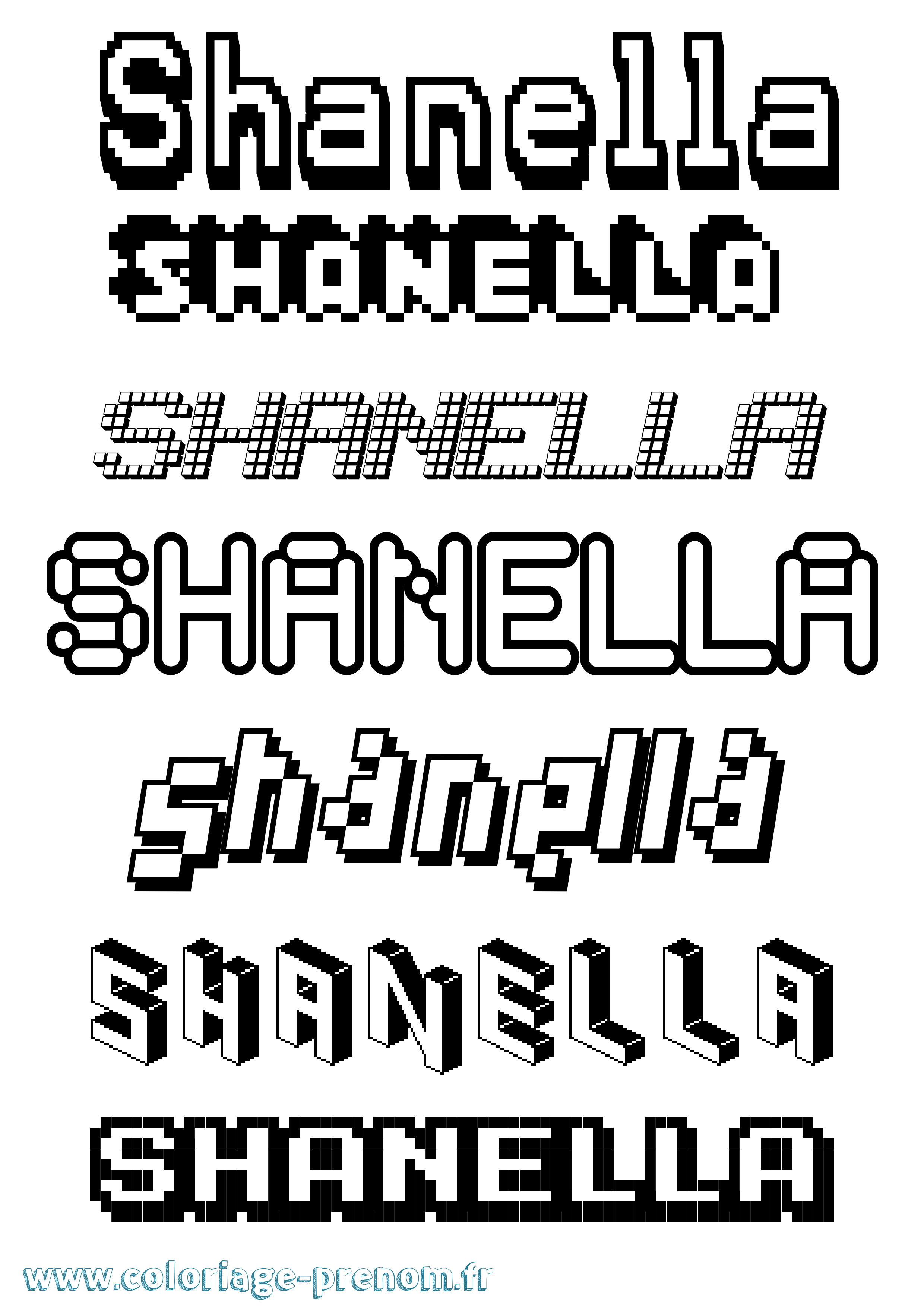 Coloriage Shanella Pixel Coloriage prénom Shanella Pixel