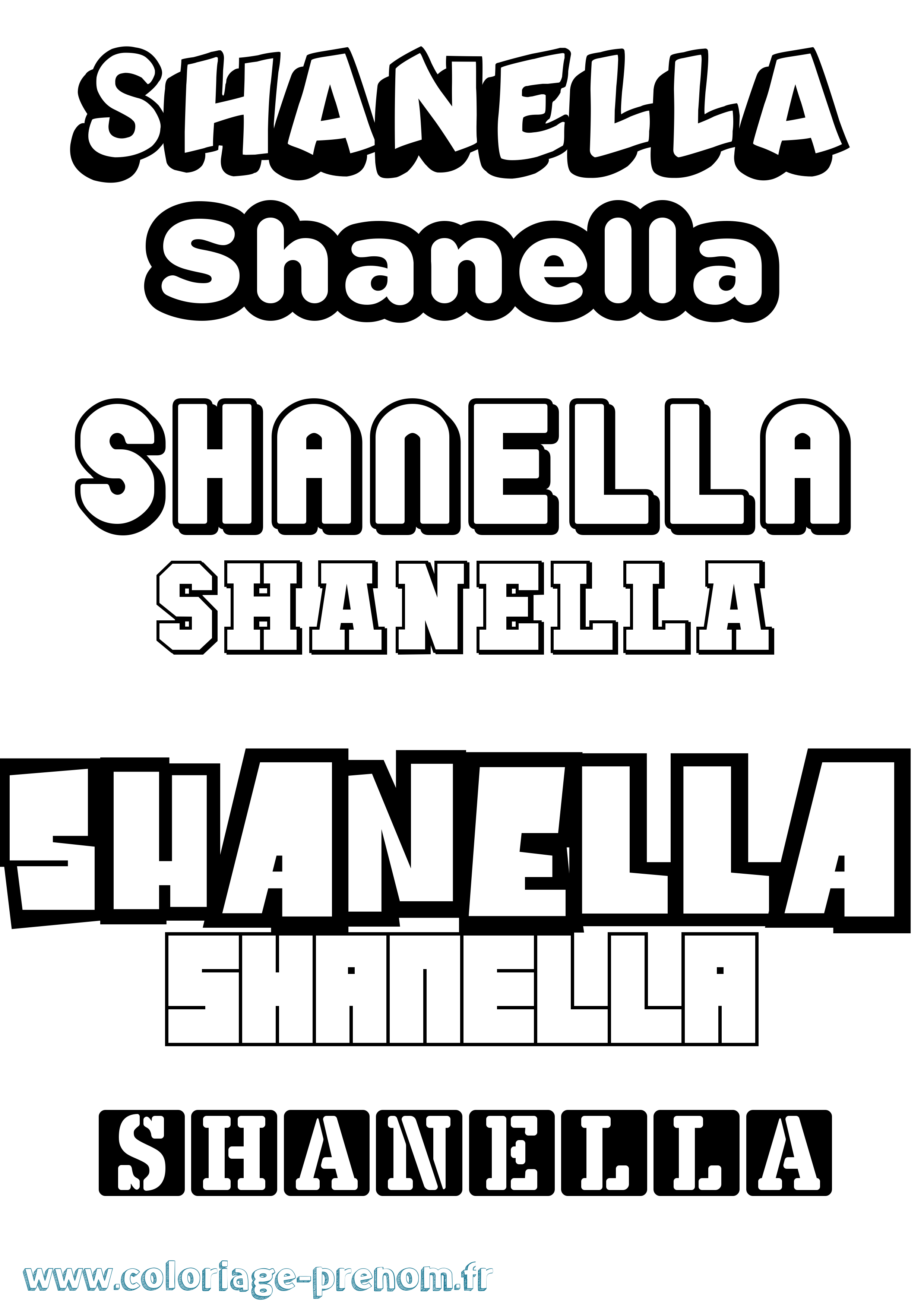 Coloriage Shanella Simple Coloriage prénom Shanella Simple