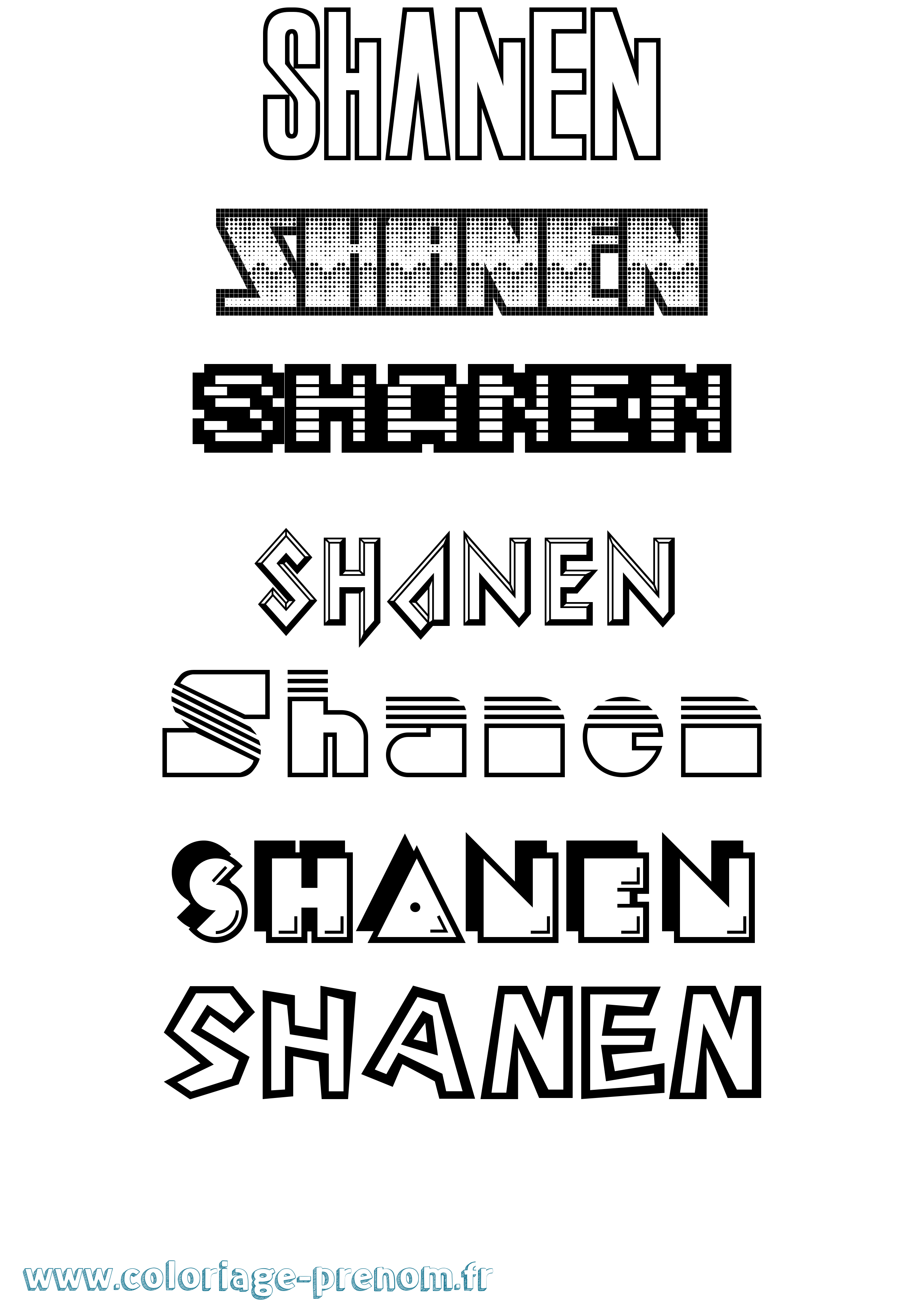 Coloriage Shanen Jeux Vidéos Coloriage prénom Shanen Jeux Vidéos