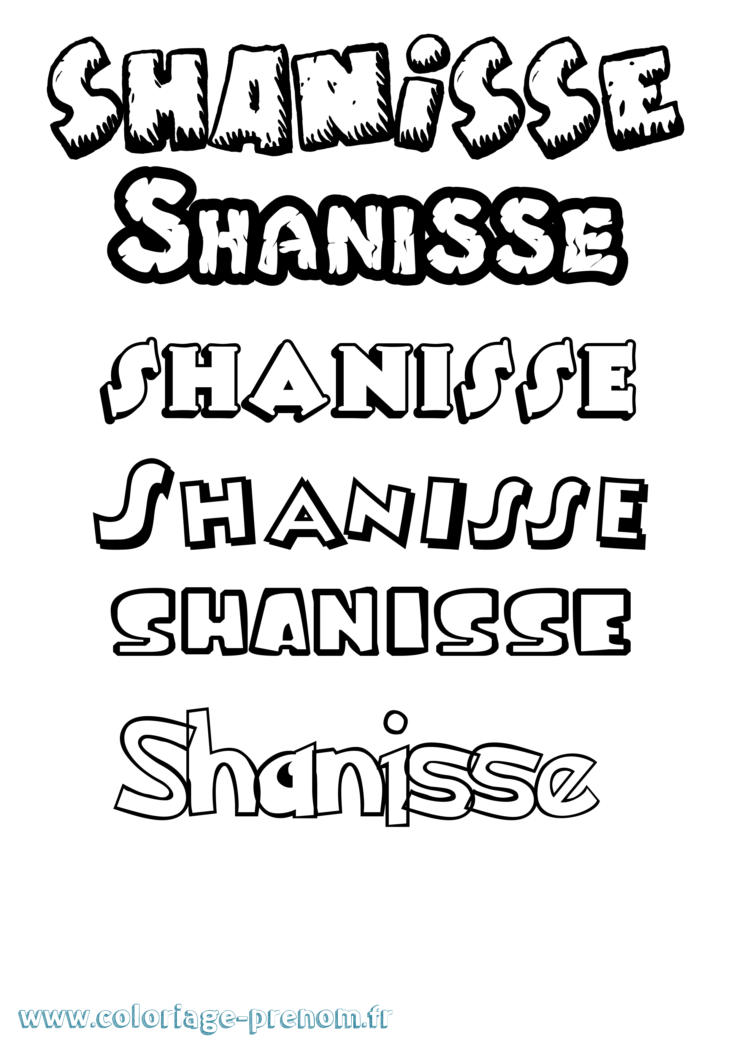 Coloriage Shanisse Dessin Animé Coloriage prénom Shanisse Dessin Animé