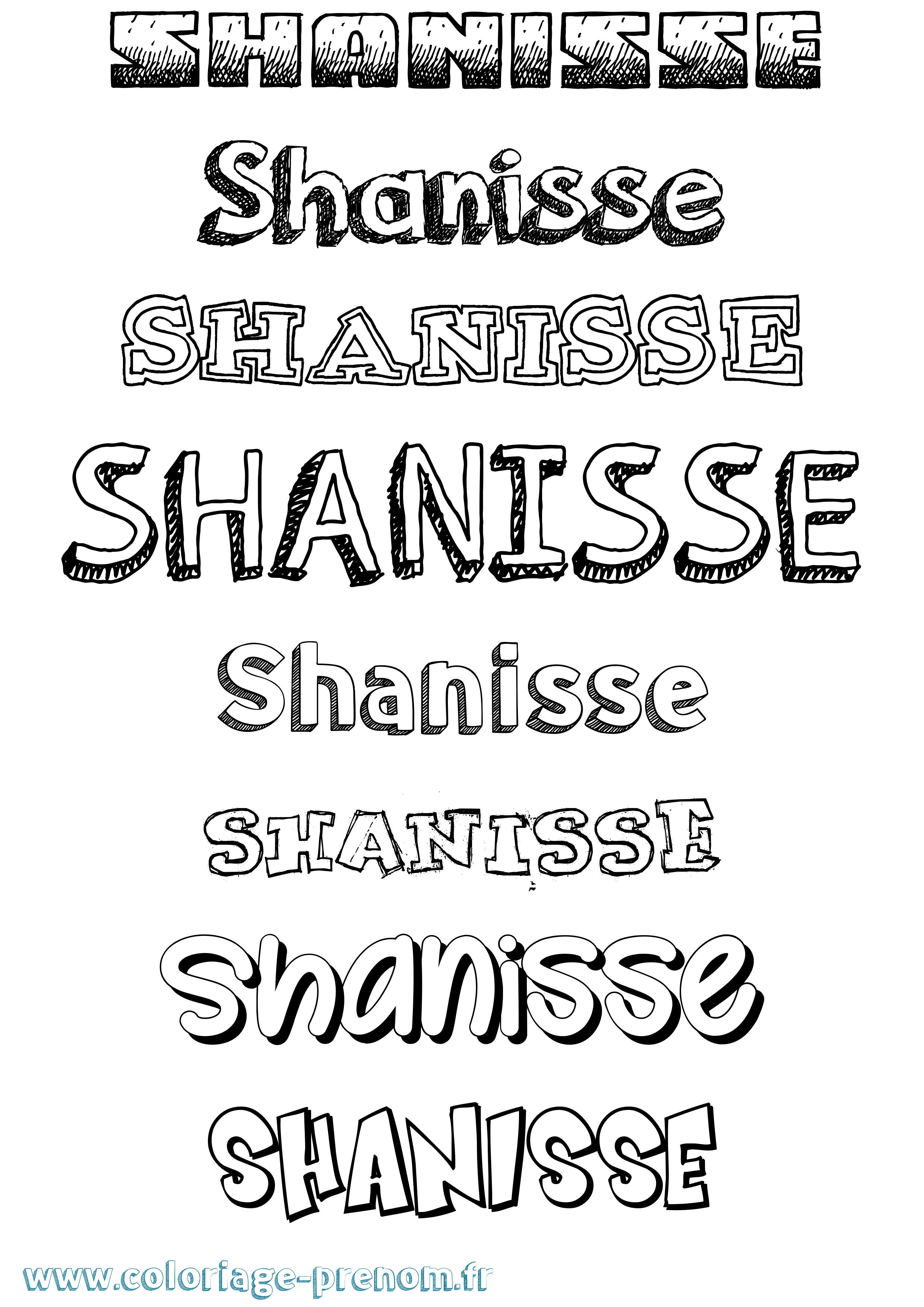 Coloriage Shanisse Dessiné Coloriage prénom Shanisse Dessiné
