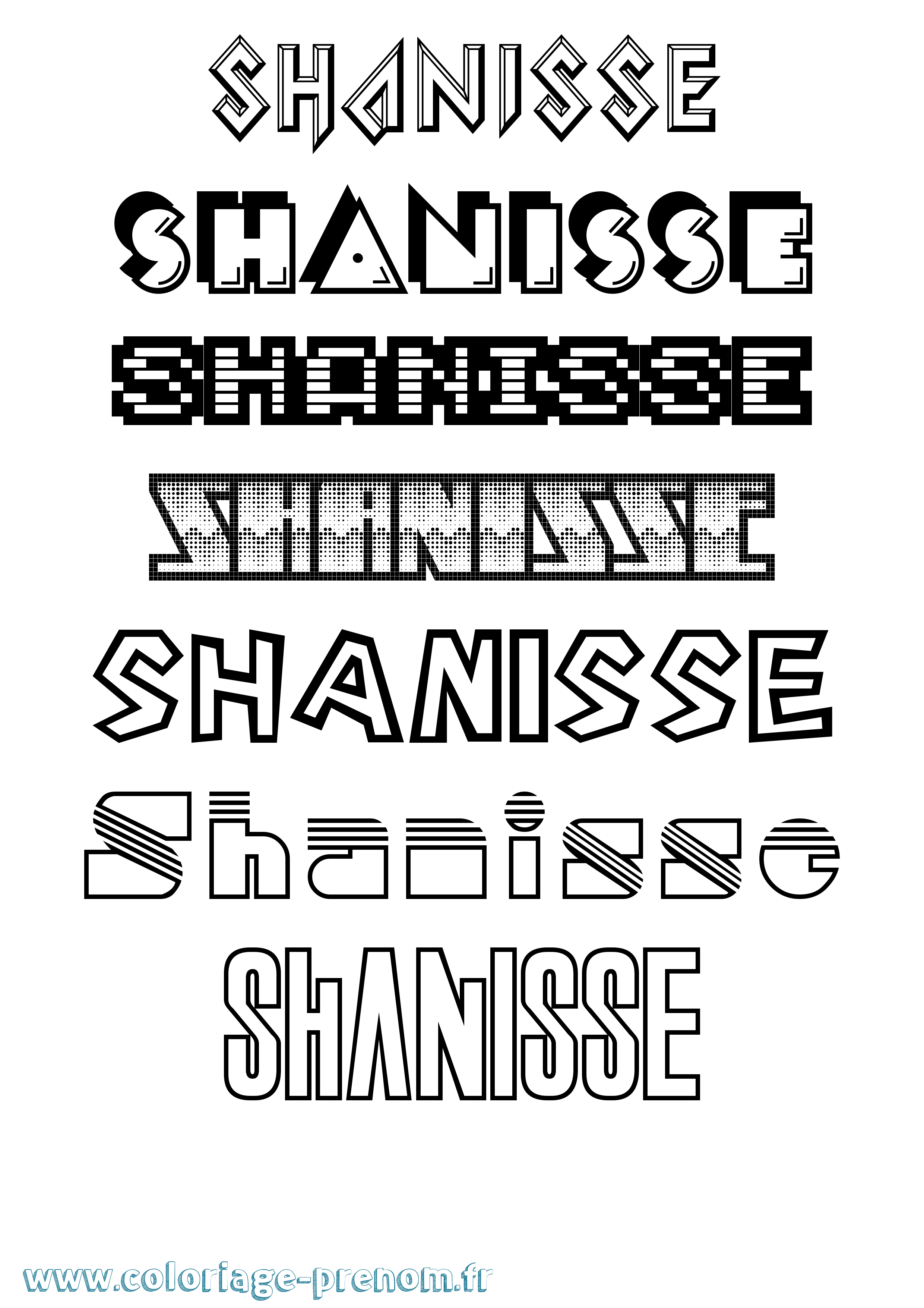Coloriage Shanisse Jeux Vidéos Coloriage prénom Shanisse Jeux Vidéos
