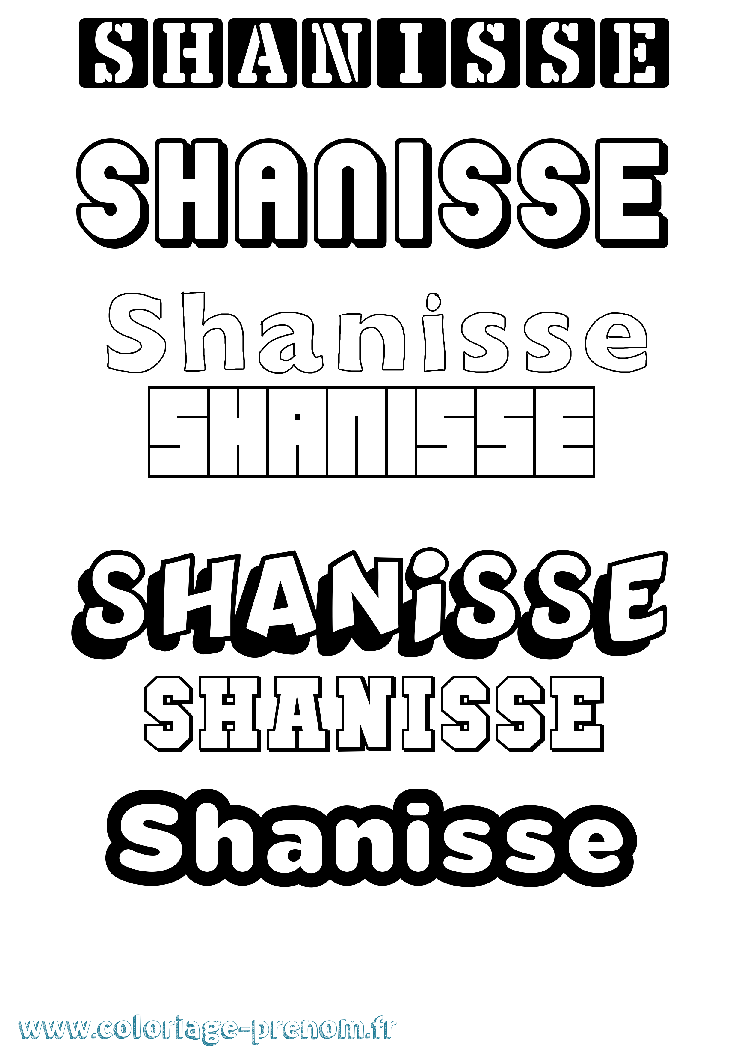Coloriage Shanisse Simple Coloriage prénom Shanisse Simple