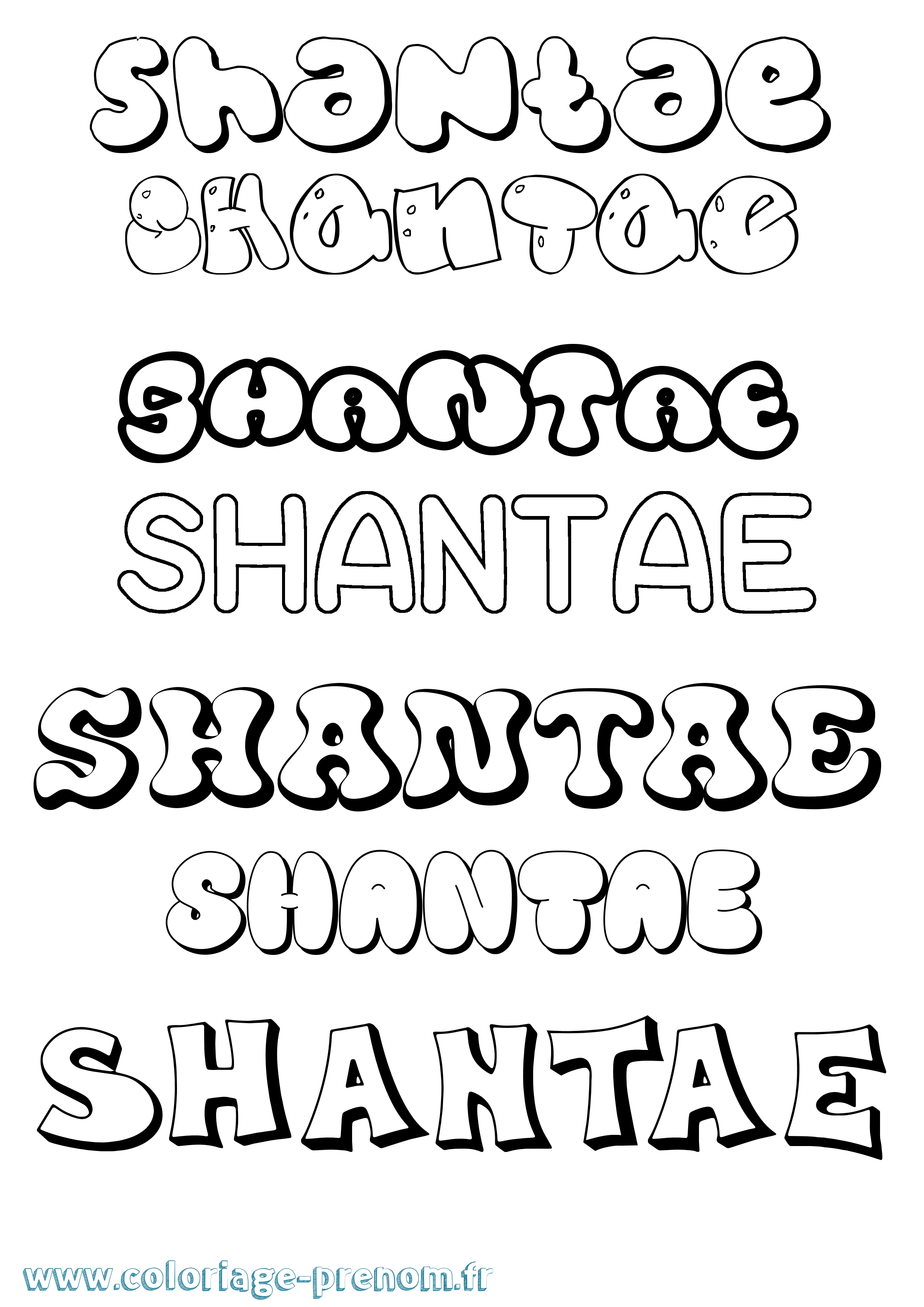 Coloriage Shantae Bubble Coloriage prénom Shantae Bubble