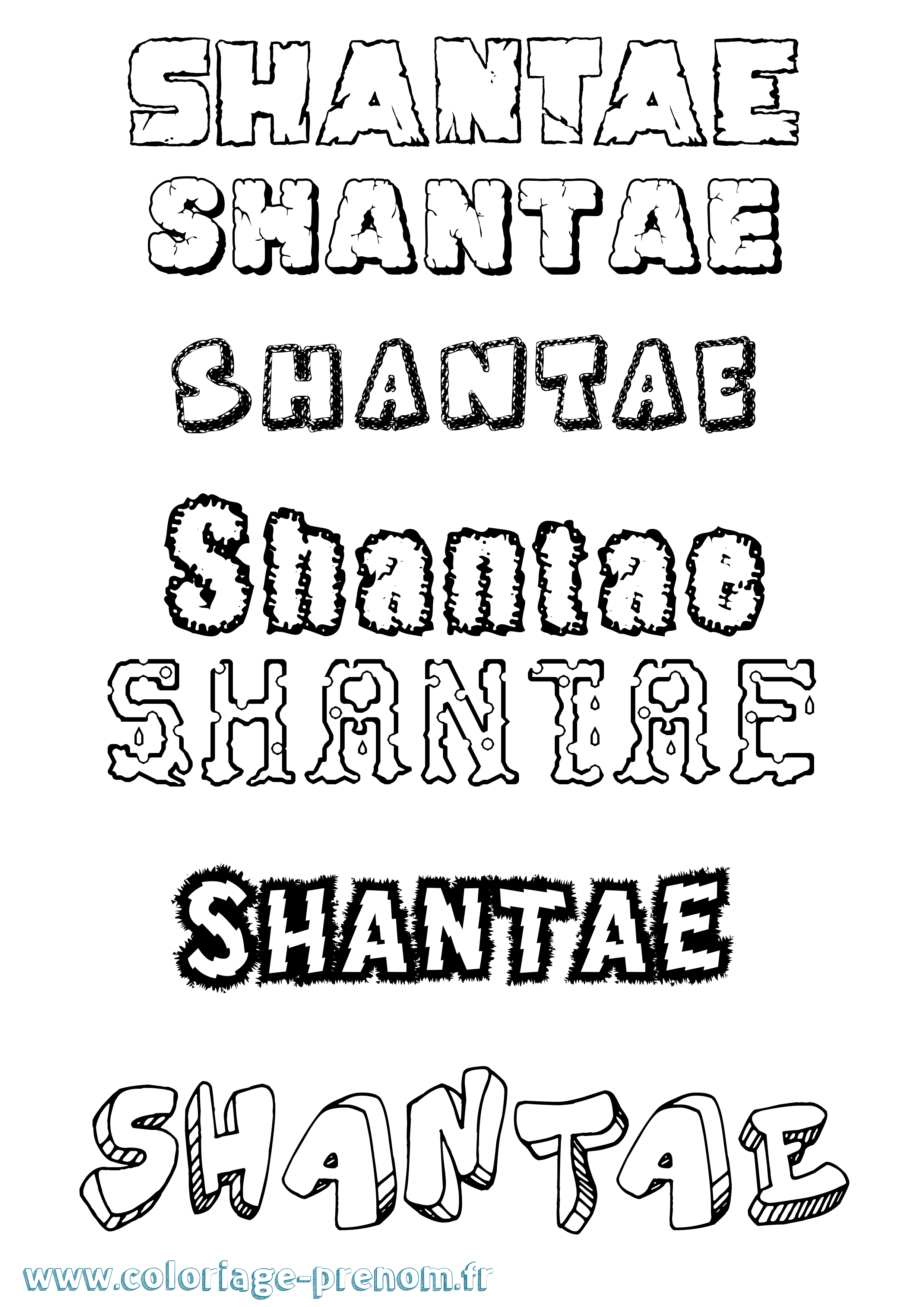 Coloriage Shantae Destructuré Coloriage prénom Shantae Destructuré