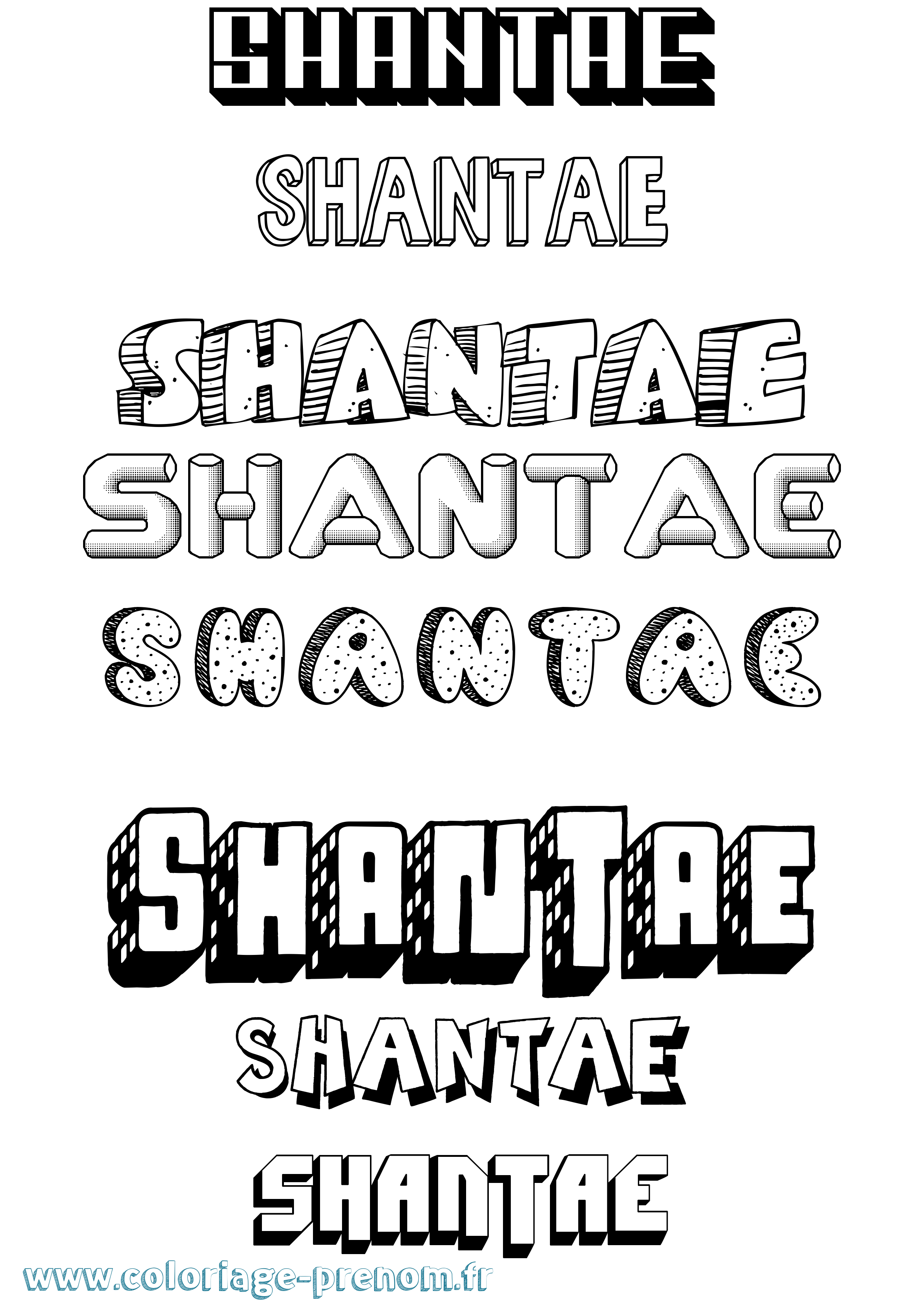 Coloriage Shantae Effet 3D Coloriage prénom Shantae Effet 3D