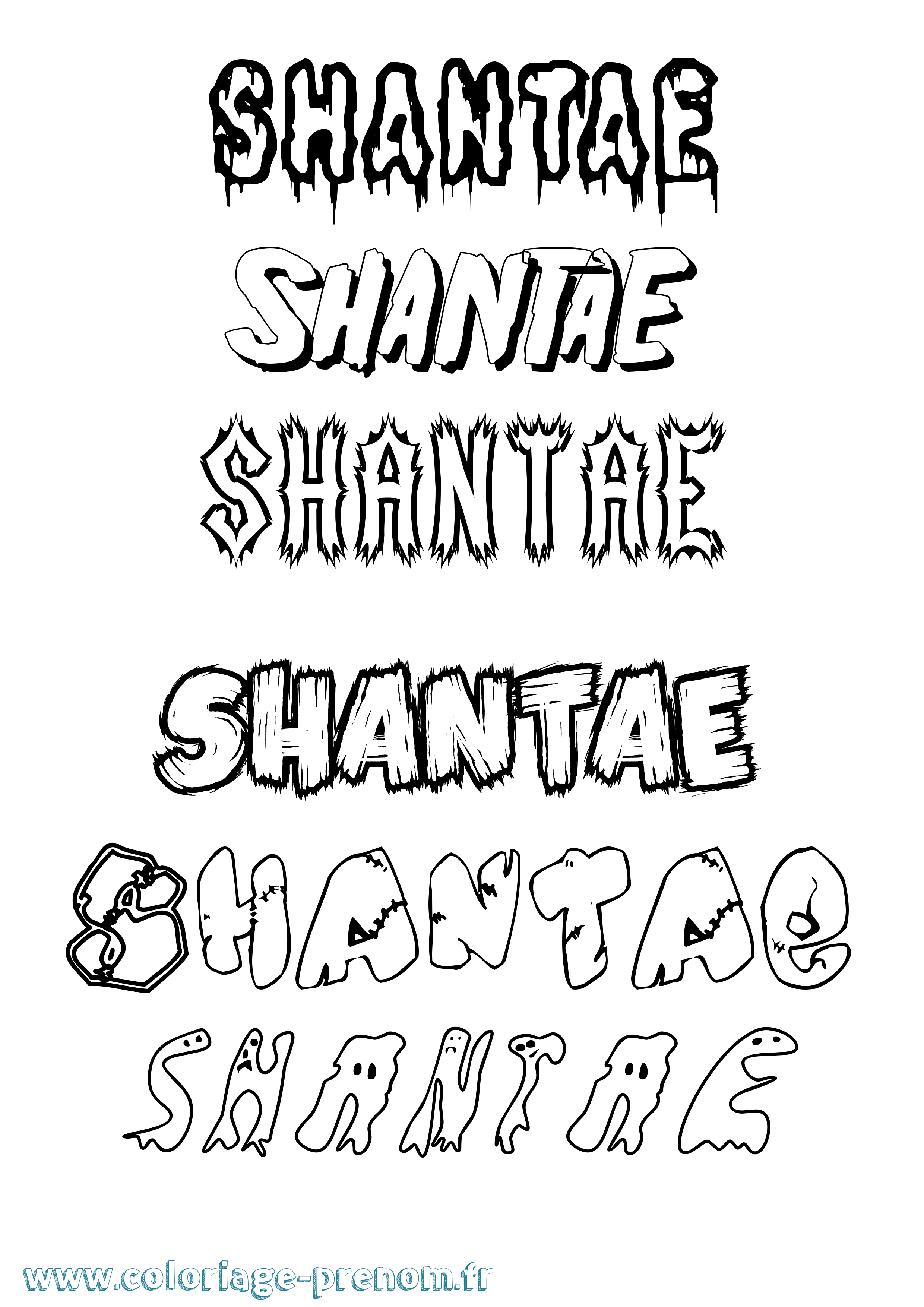 Coloriage Shantae Frisson Coloriage prénom Shantae Frisson