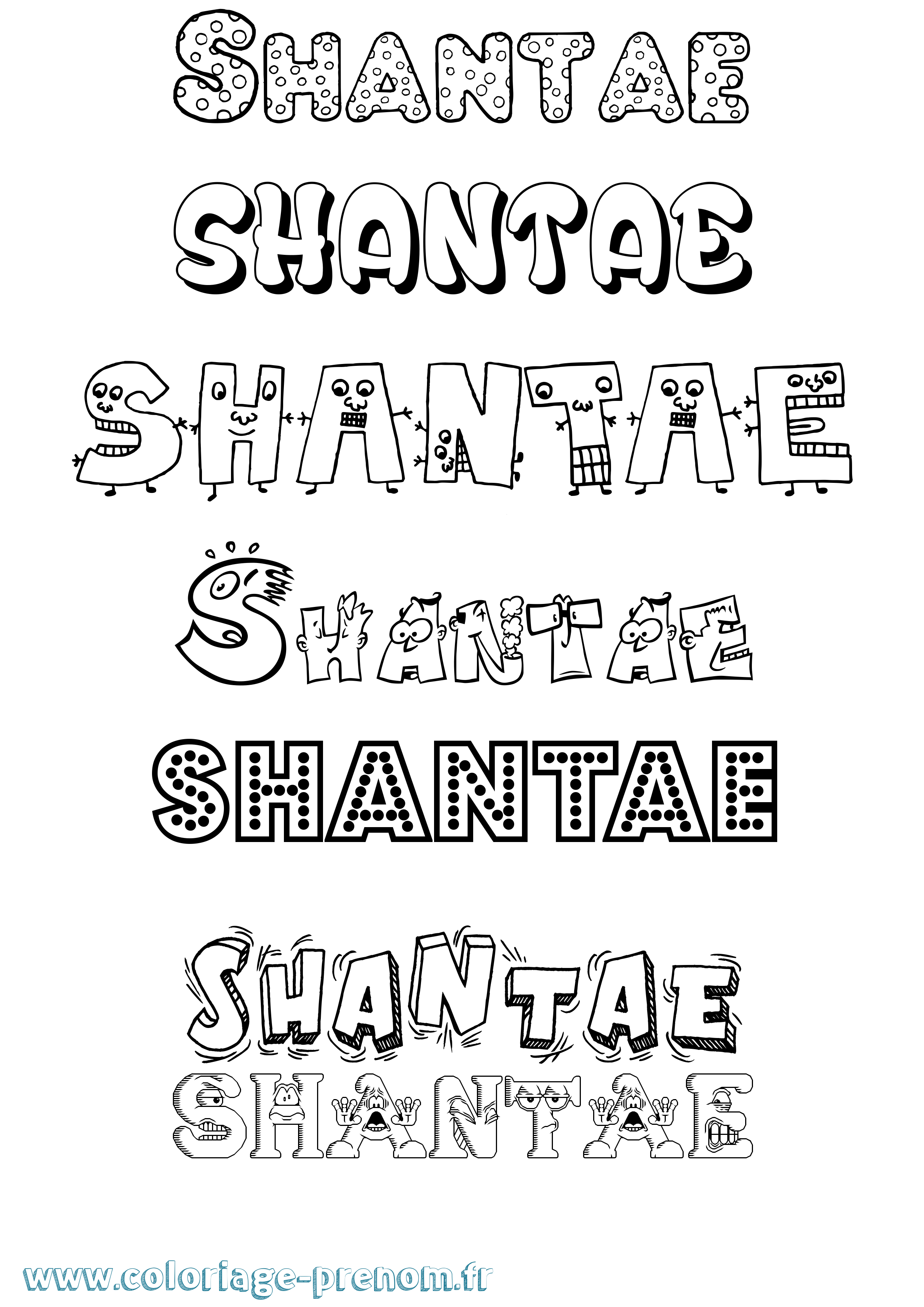 Coloriage Shantae Fun Coloriage prénom Shantae Fun