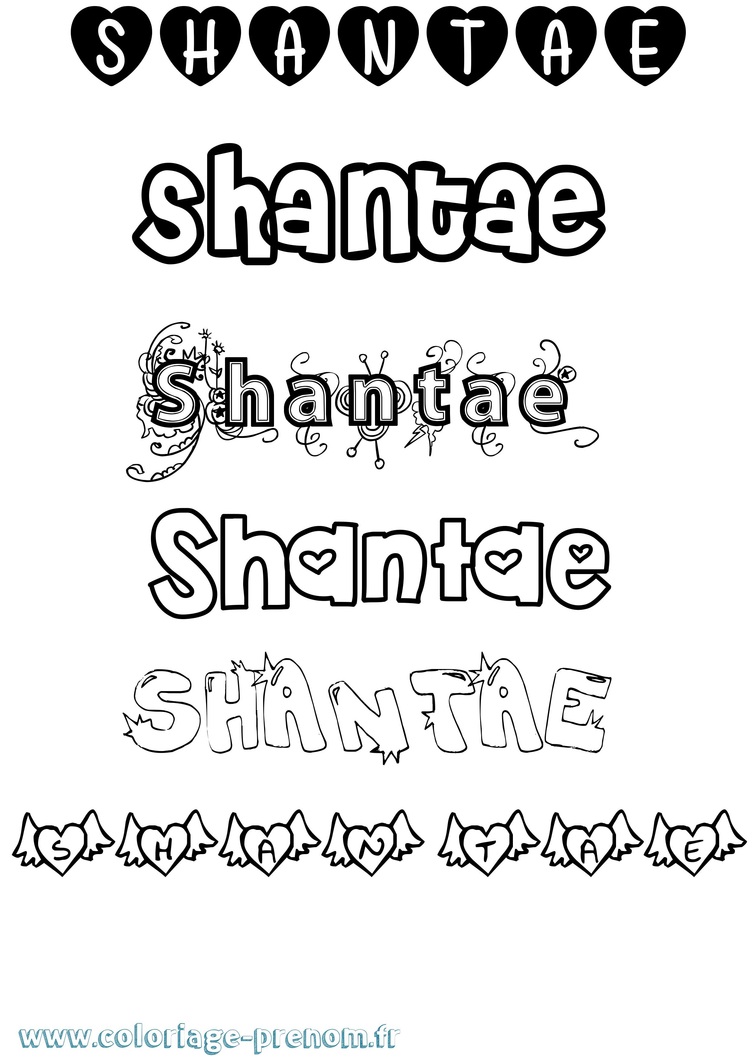 Coloriage Shantae Girly Coloriage prénom Shantae Girly