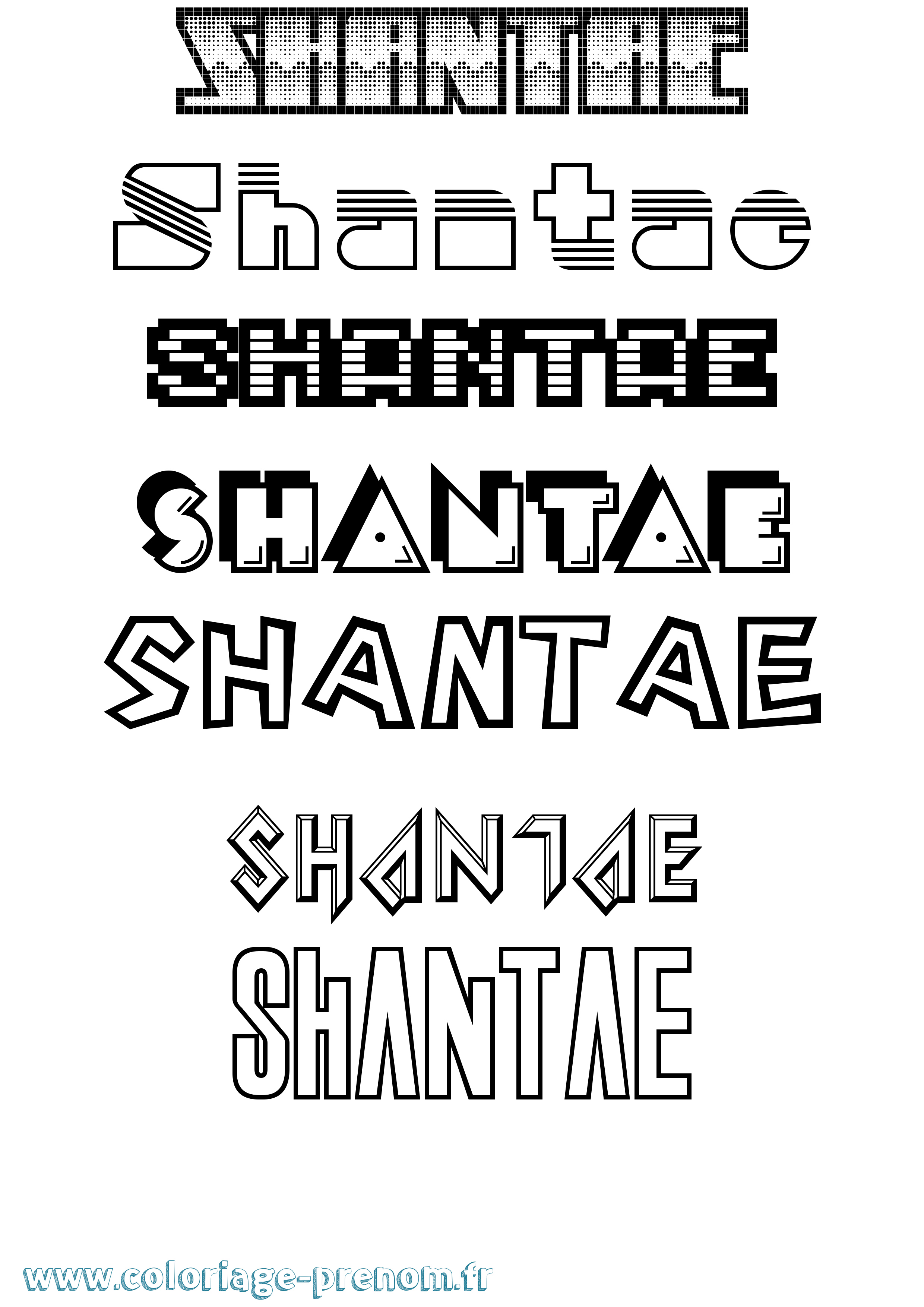 Coloriage Shantae Jeux Vidéos Coloriage prénom Shantae Jeux Vidéos