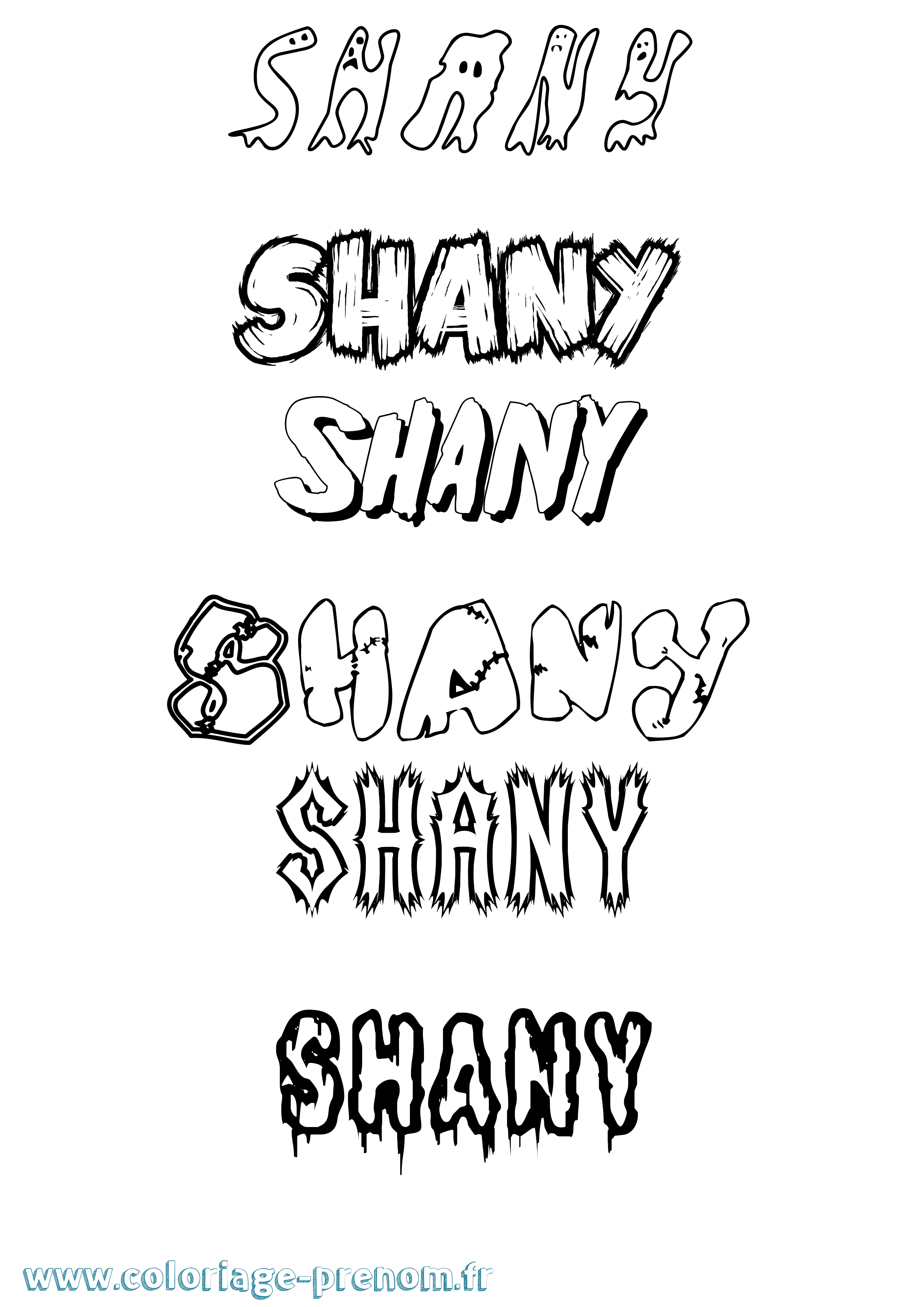 Coloriage Shany Frisson Coloriage prénom Shany Frisson