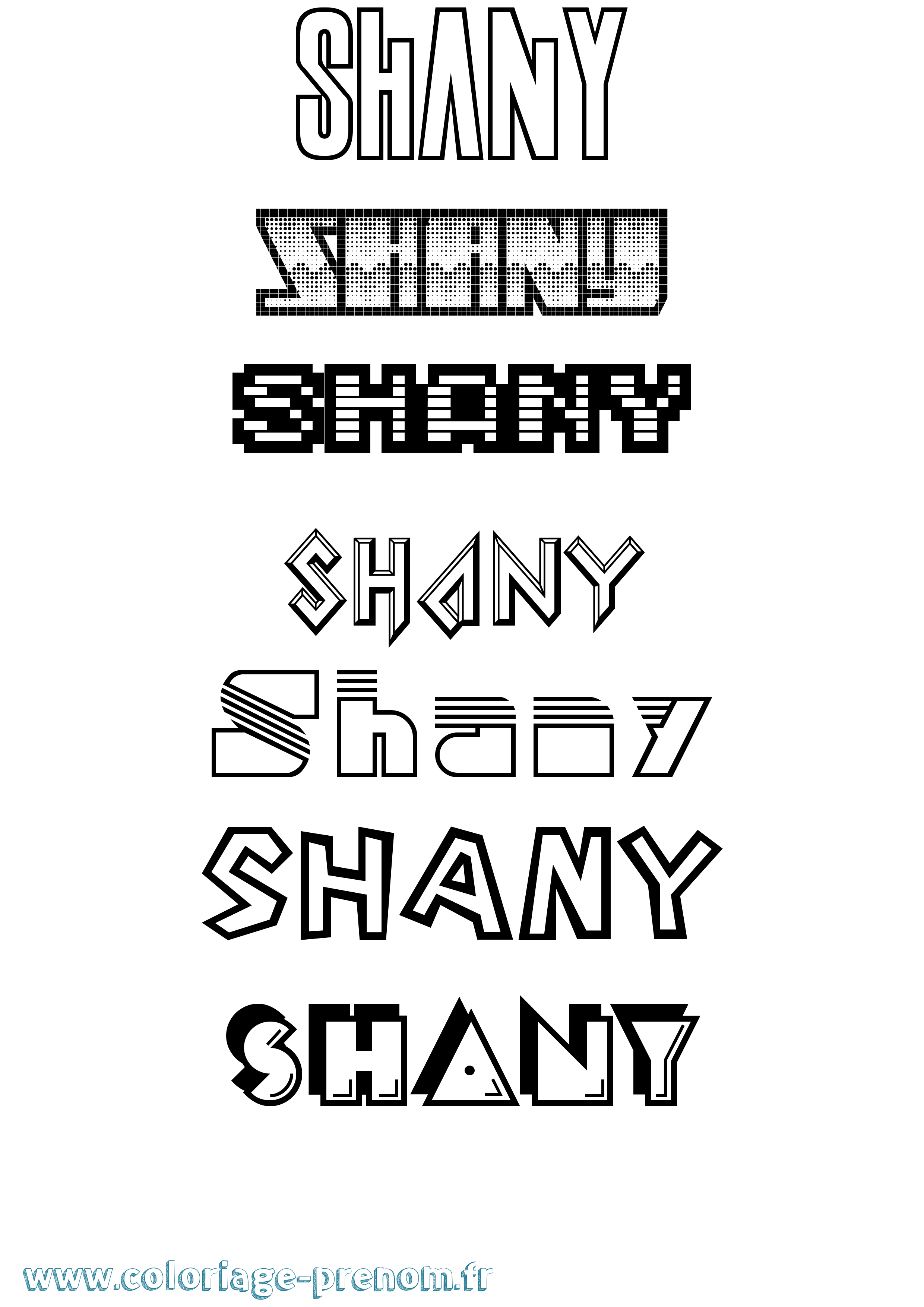 Coloriage Shany Jeux Vidéos Coloriage prénom Shany Jeux Vidéos