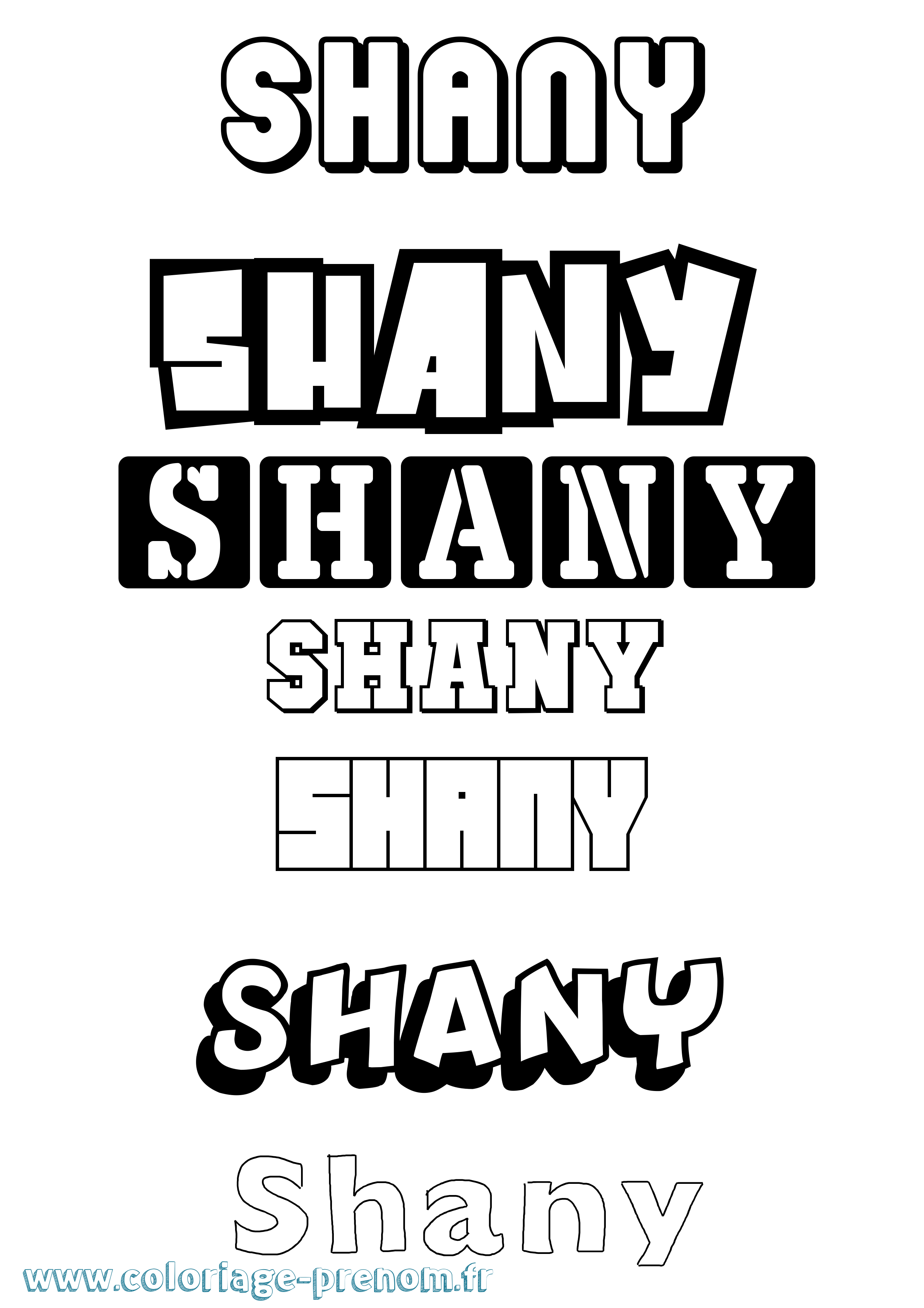 Coloriage Shany Simple Coloriage prénom Shany Simple
