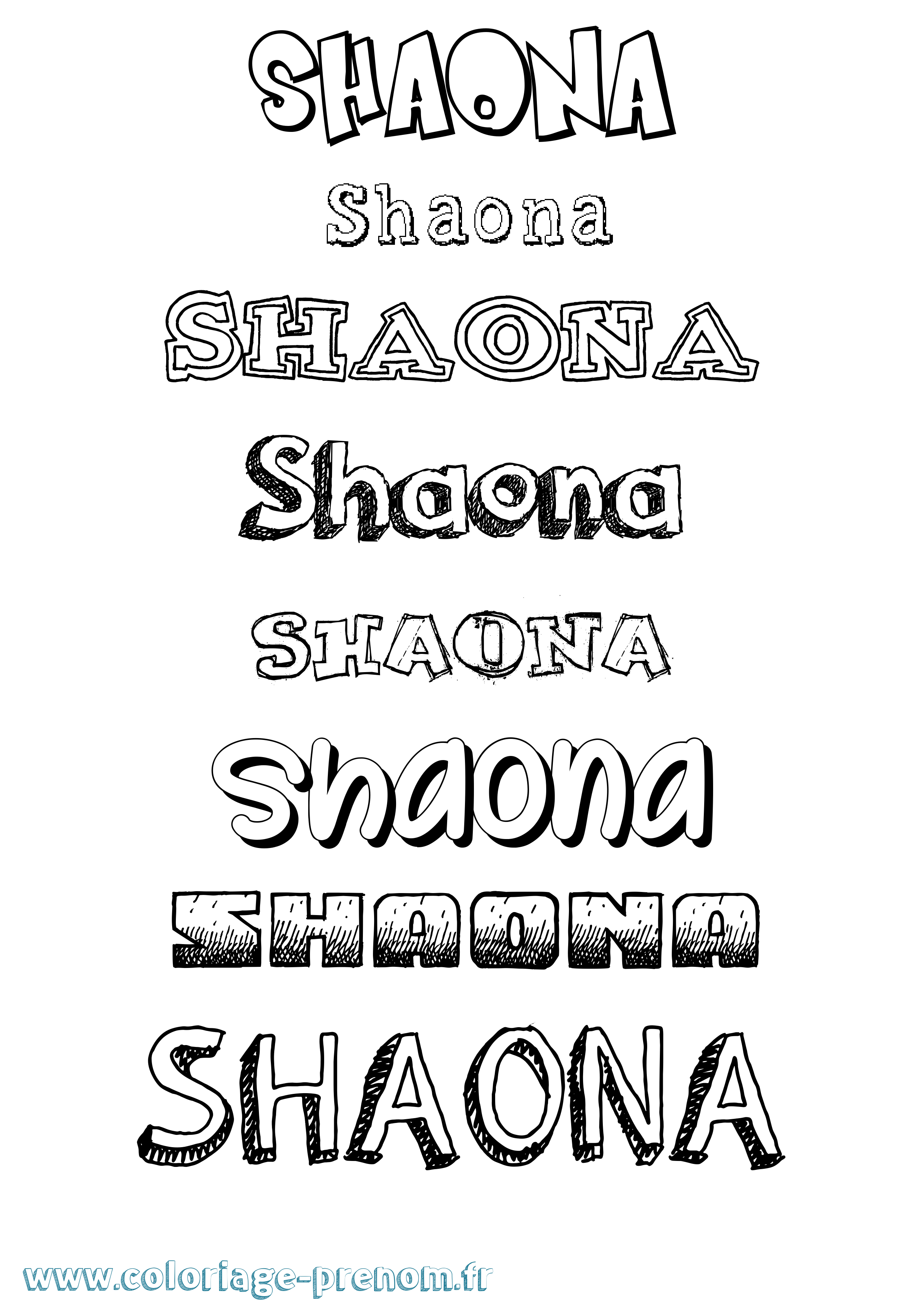 Coloriage Shaona Dessiné Coloriage prénom Shaona Dessiné