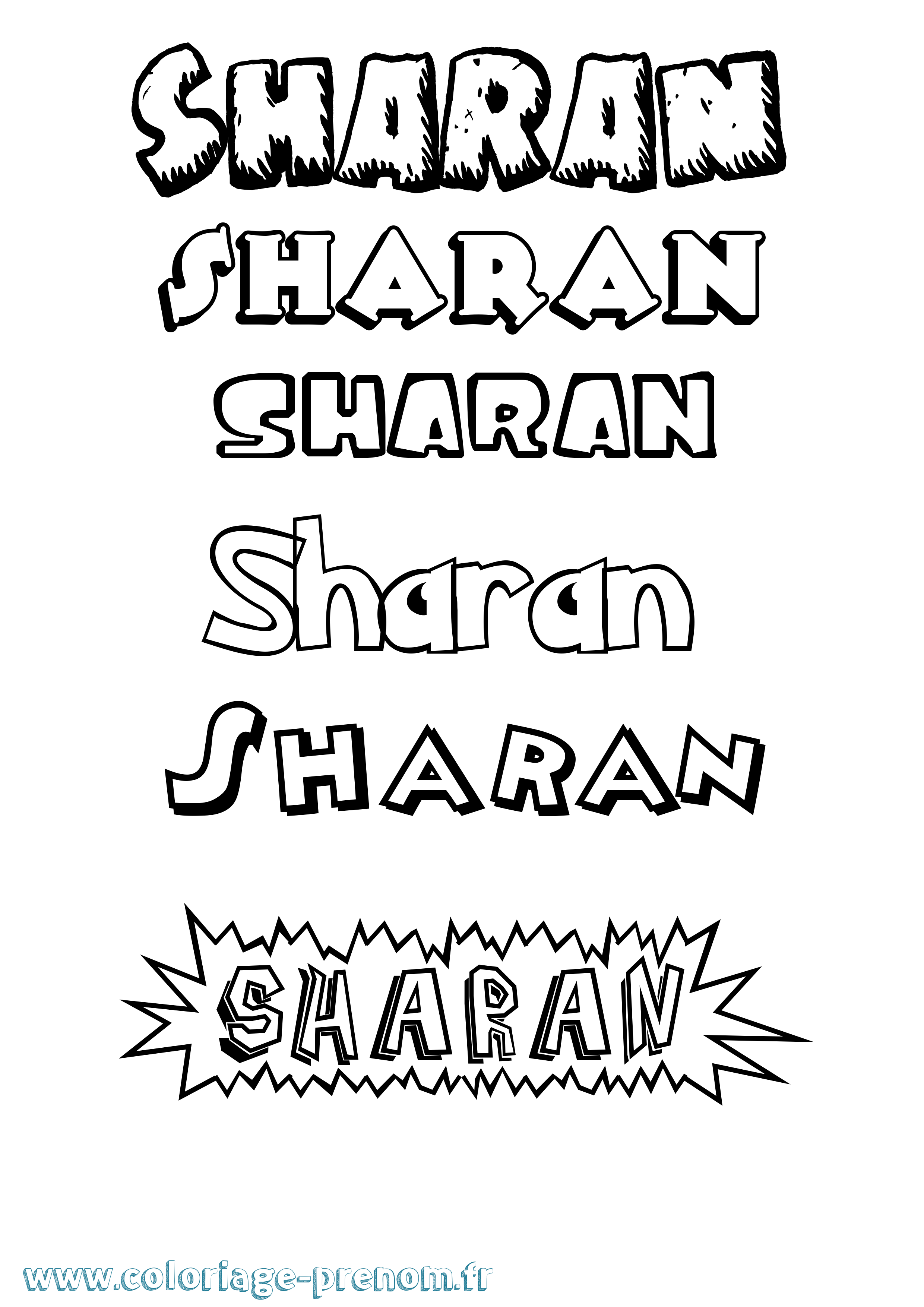 Coloriage Sharan Dessin Animé Coloriage prénom Sharan Dessin Animé