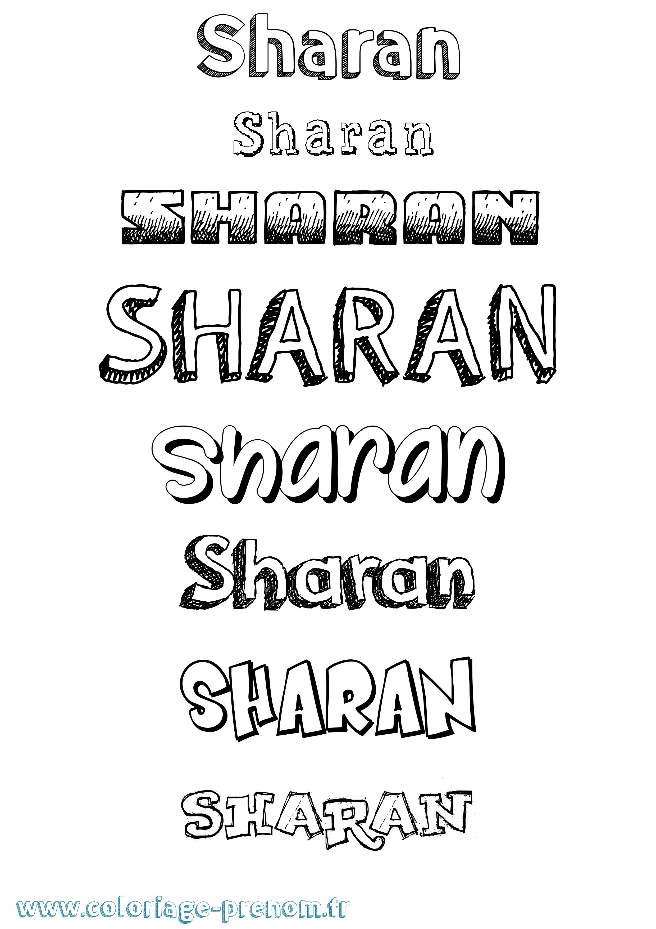 Coloriage Sharan Dessiné Coloriage prénom Sharan Dessiné