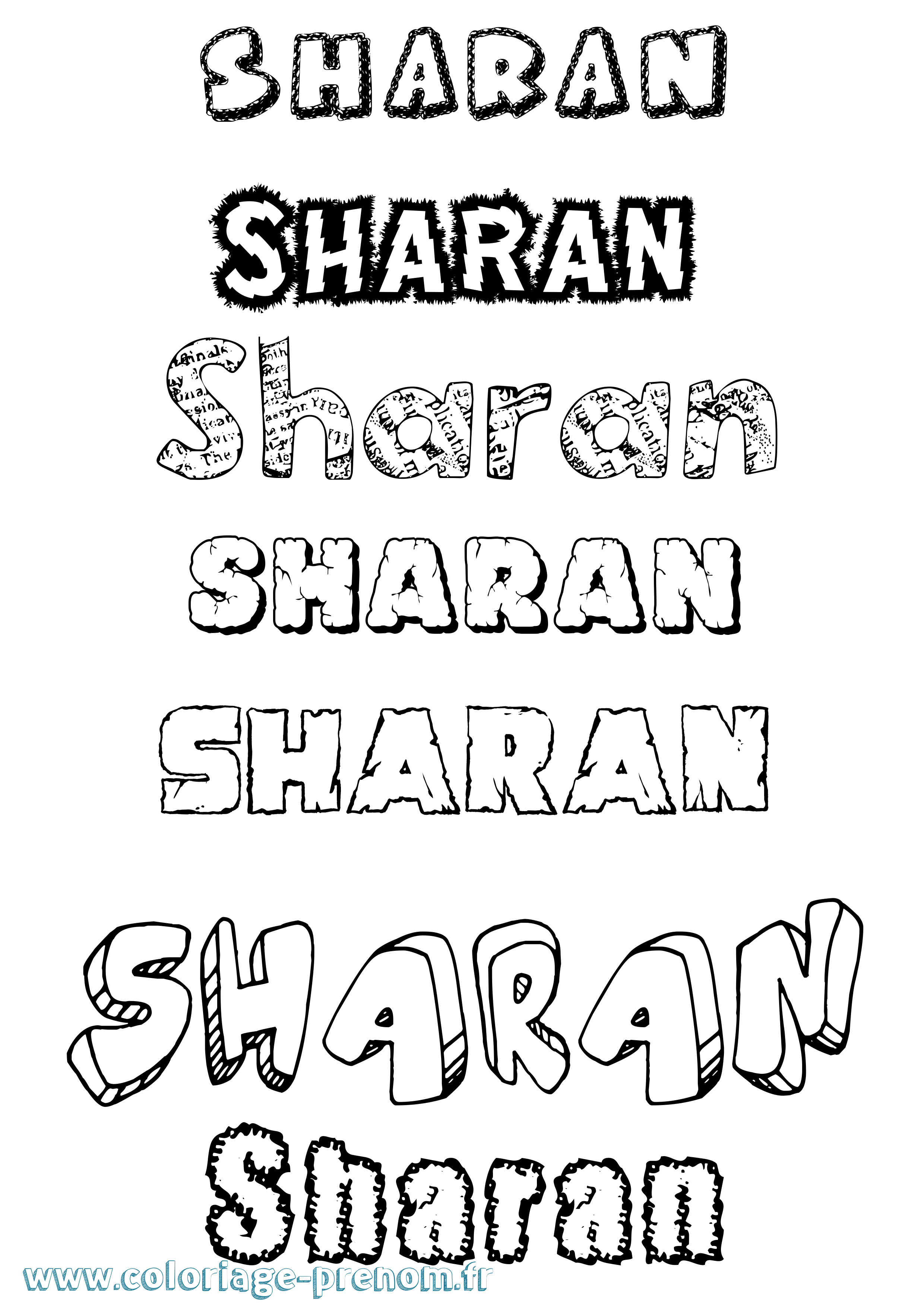 Coloriage Sharan Destructuré Coloriage prénom Sharan Destructuré