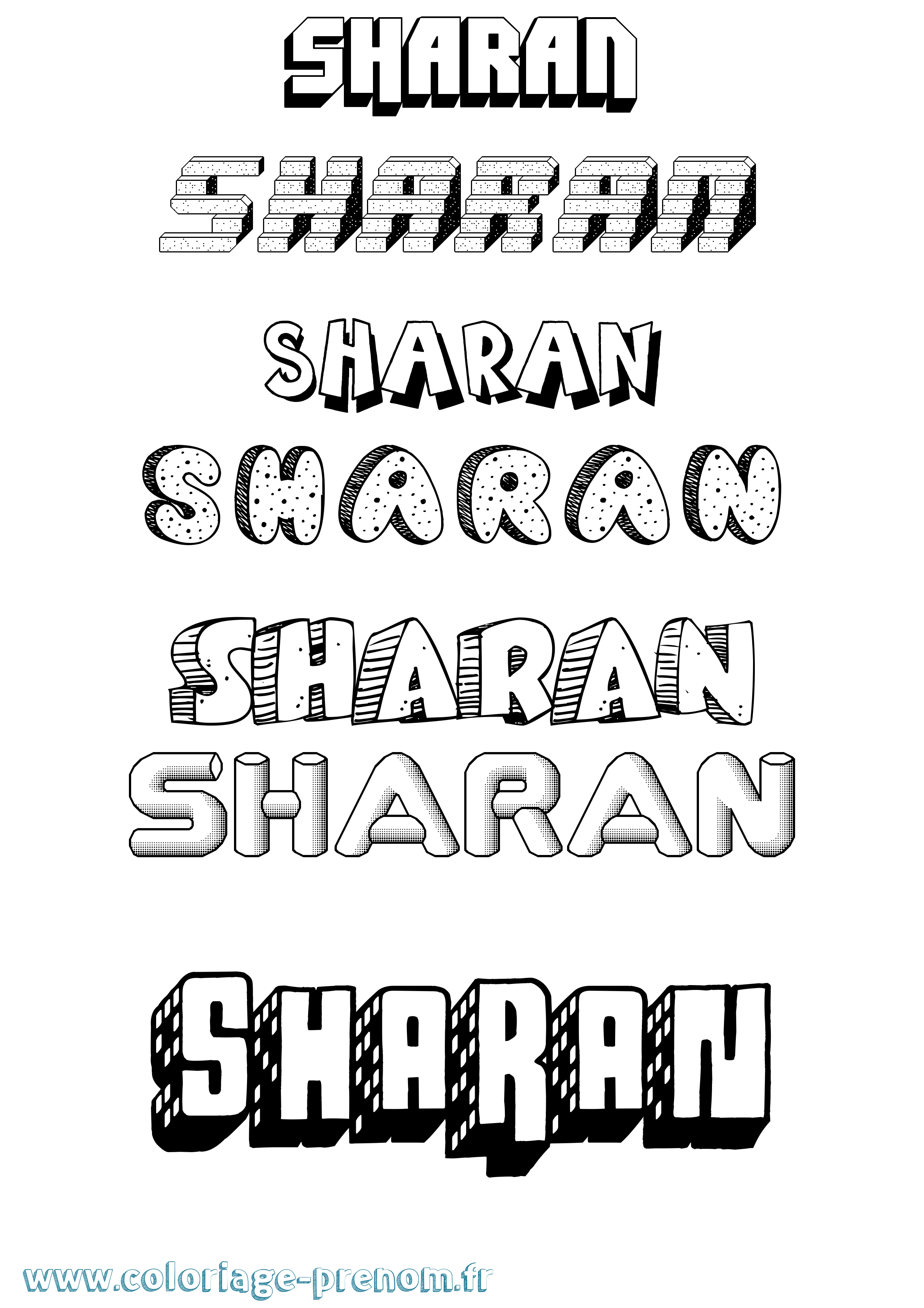 Coloriage Sharan Effet 3D Coloriage prénom Sharan Effet 3D