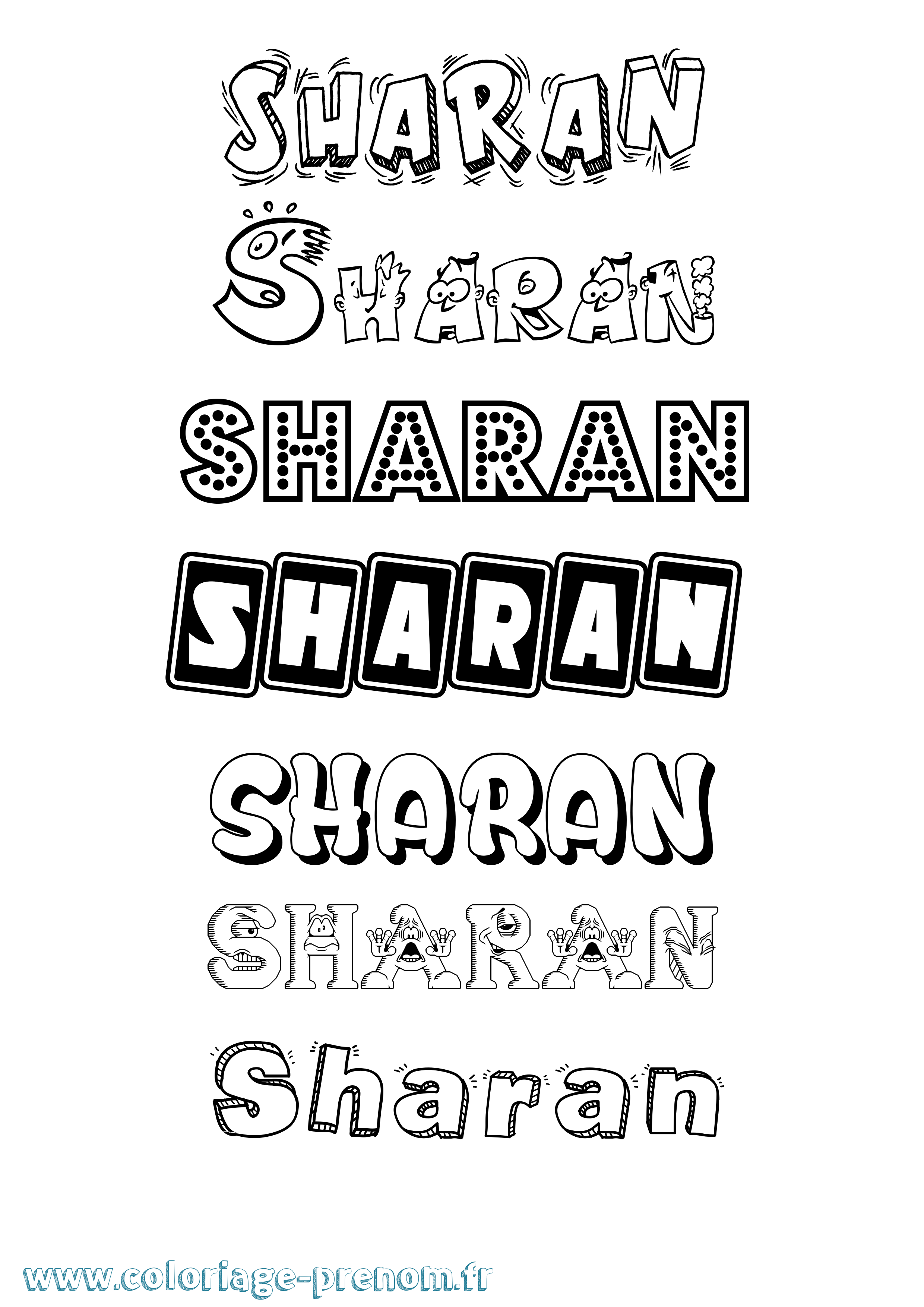 Coloriage Sharan Fun Coloriage prénom Sharan Fun