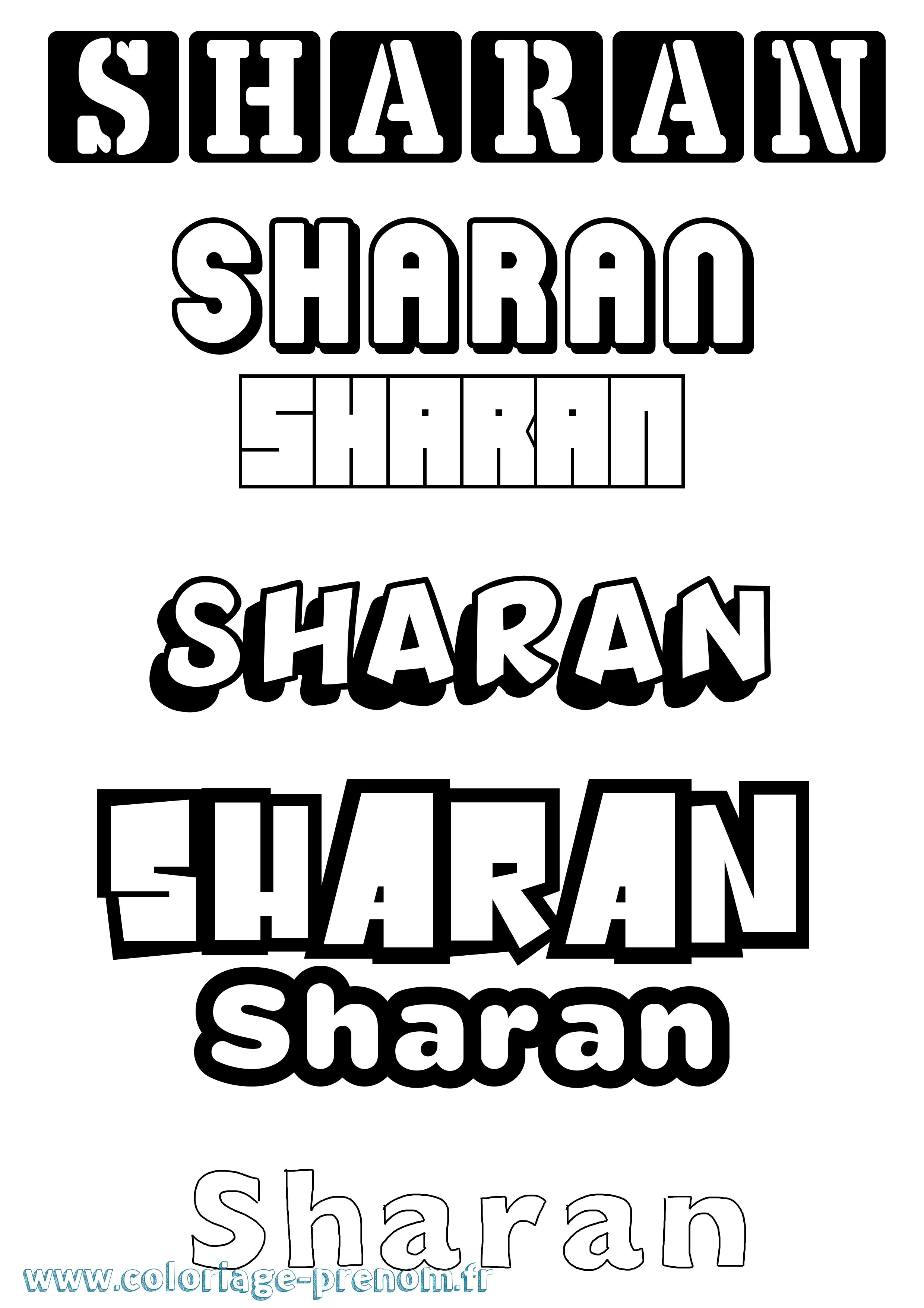 Coloriage Sharan Simple Coloriage prénom Sharan Simple